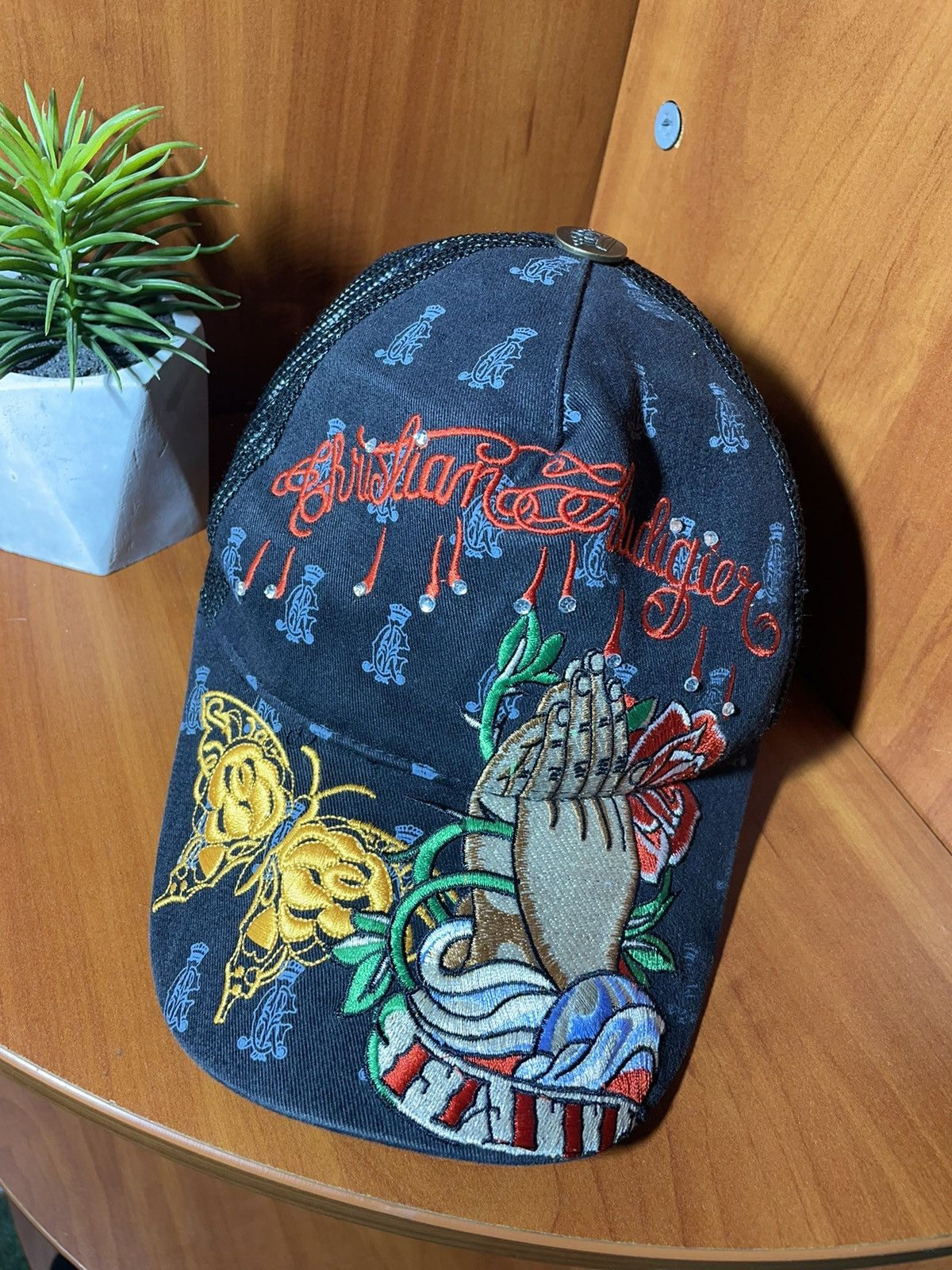 Ed Hardy × Japanese Brand Ed Hardy by Christian Audiger vintage Japanese cap Size ONE SIZE - 1 Thumbnail