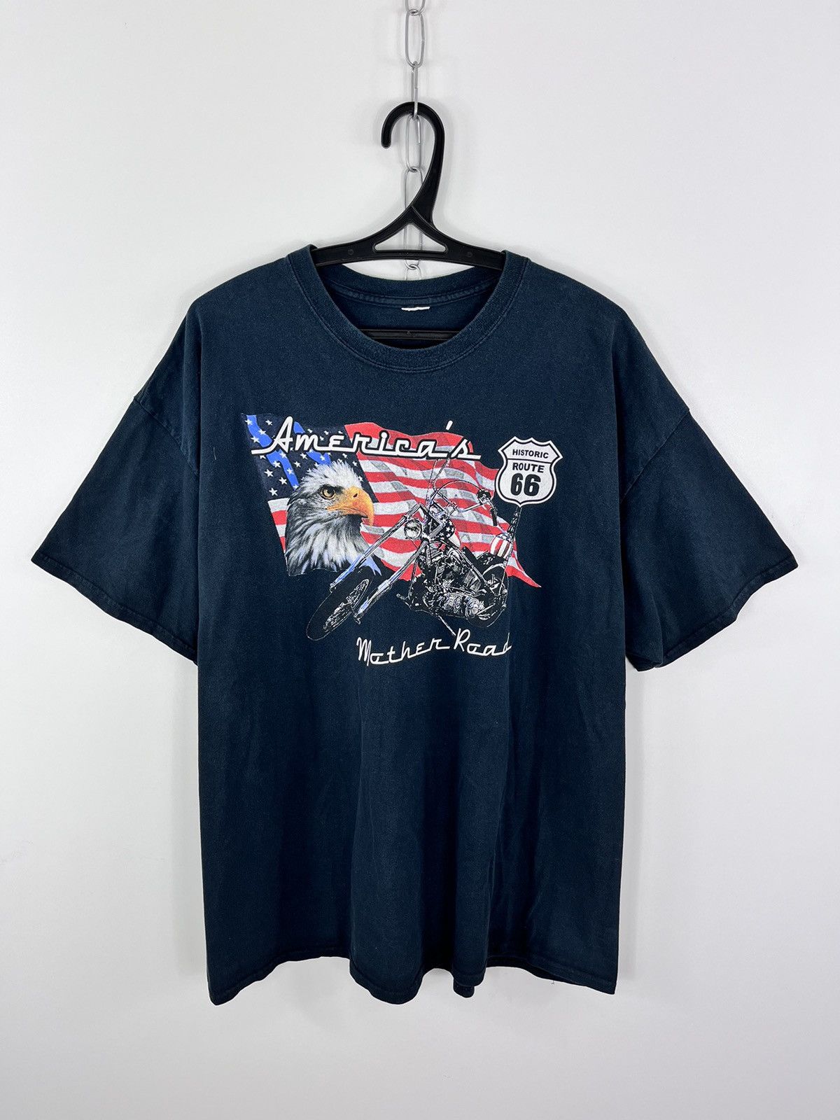 Route 66 × Vintage Vintage Route66 Mather Road Big Logo T Shirt Black Size L Size US L / EU 52-54 / 3 - 1 Thumbnail