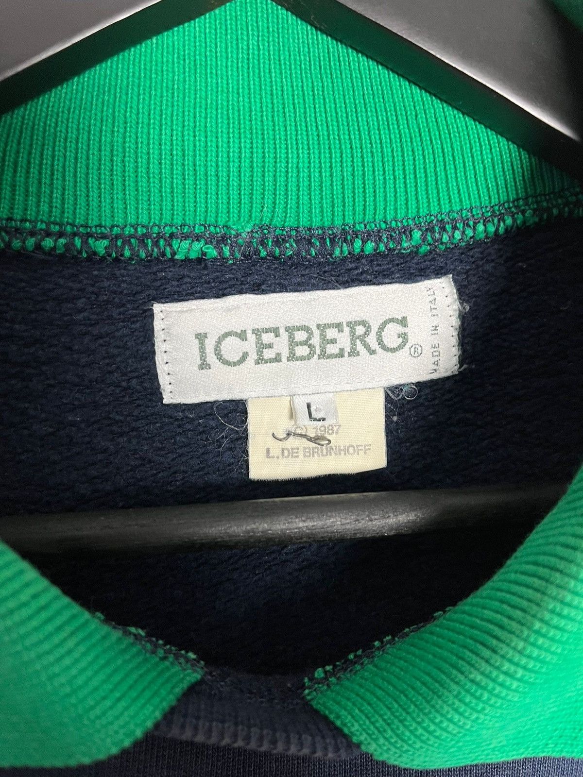 Iceberg × Vintage RARE 1987 ICEBERG VINTAGE POLO CREWNECK MADEN IN ITALY Y2K Size US L / EU 52-54 / 3 - 2 Thumbnail