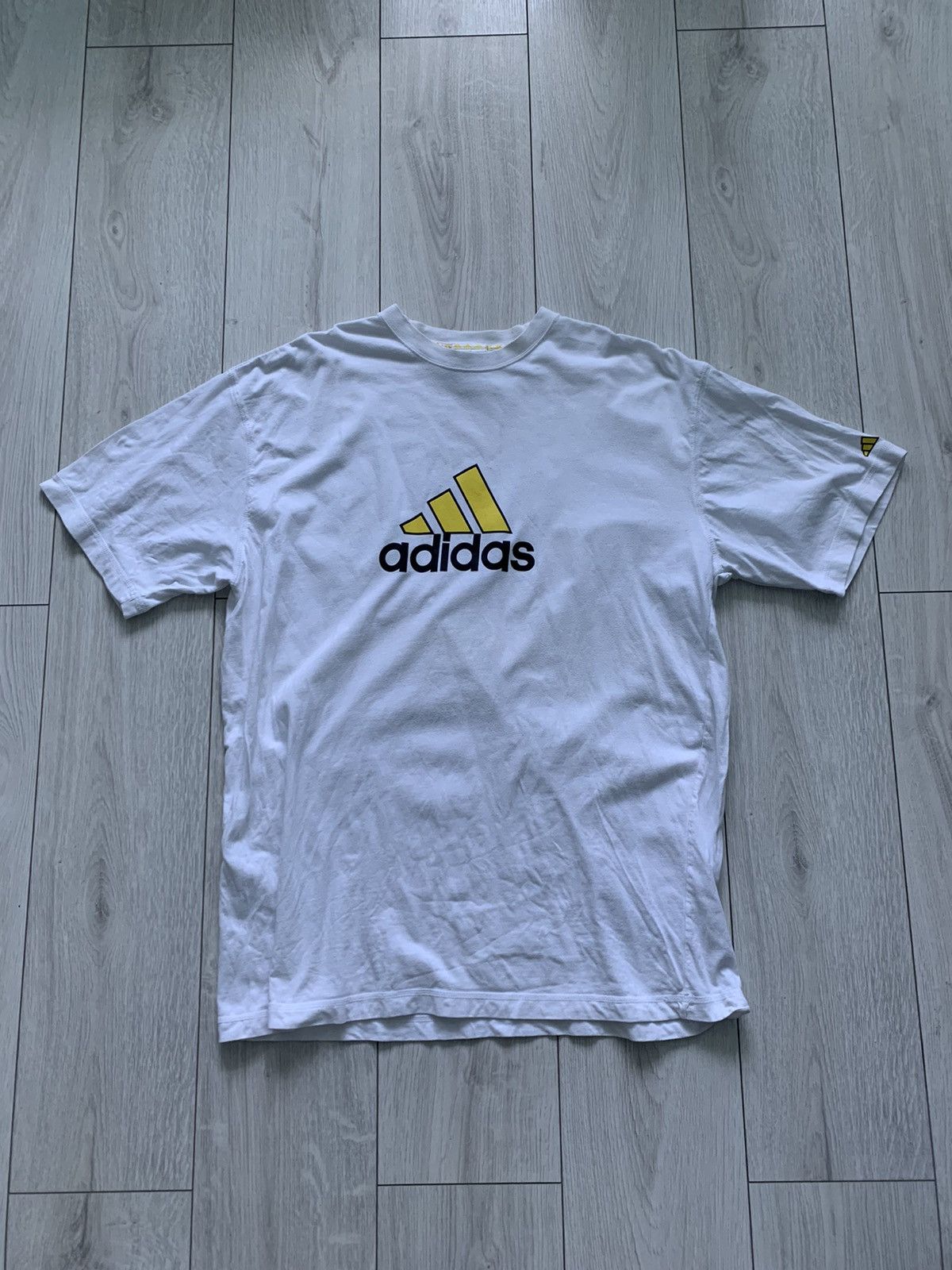 Adidas × Vintage Vintage y2k Adidas oversized spell out big logo white tee Size US XL / EU 56 / 4 - 1 Thumbnail