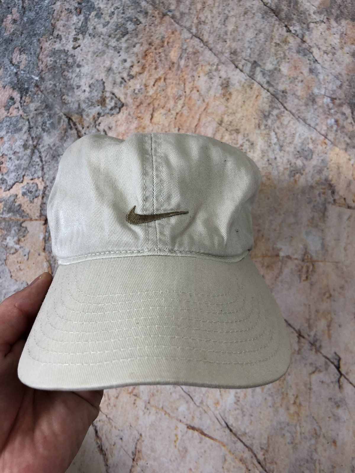 Nike × Vintage Nike vintage white big logo cap Size ONE SIZE - 3 Thumbnail