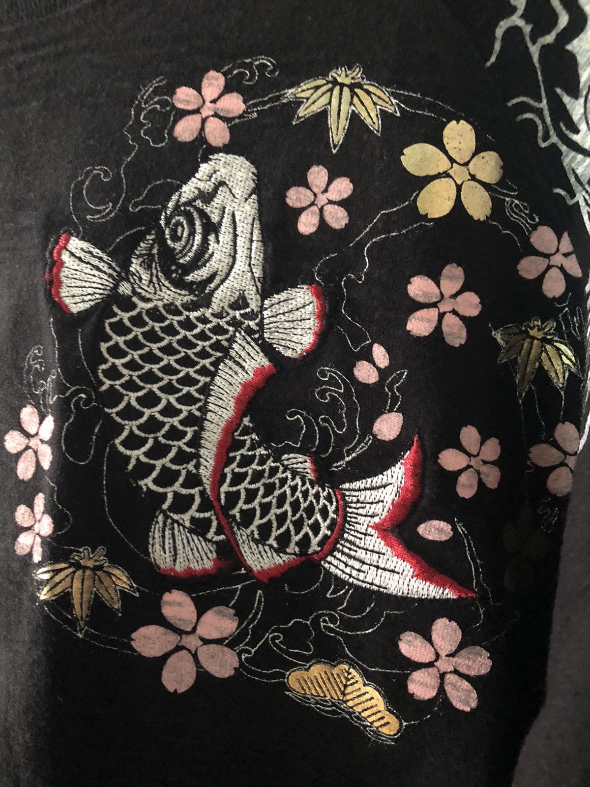 Japanese Brand CURE ALL KOI FISH EMBROIDERY YAKUZA GANG STYLE SUKAJAN SHIRT Size US L / EU 52-54 / 3 - 4 Thumbnail