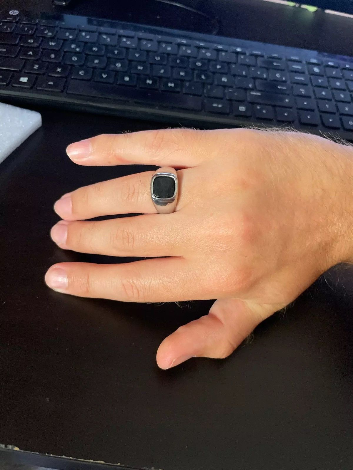 Jewelry × Vintage Simple Punk Rock Smooth Signet Ring Size ONE SIZE - 2 Thumbnail