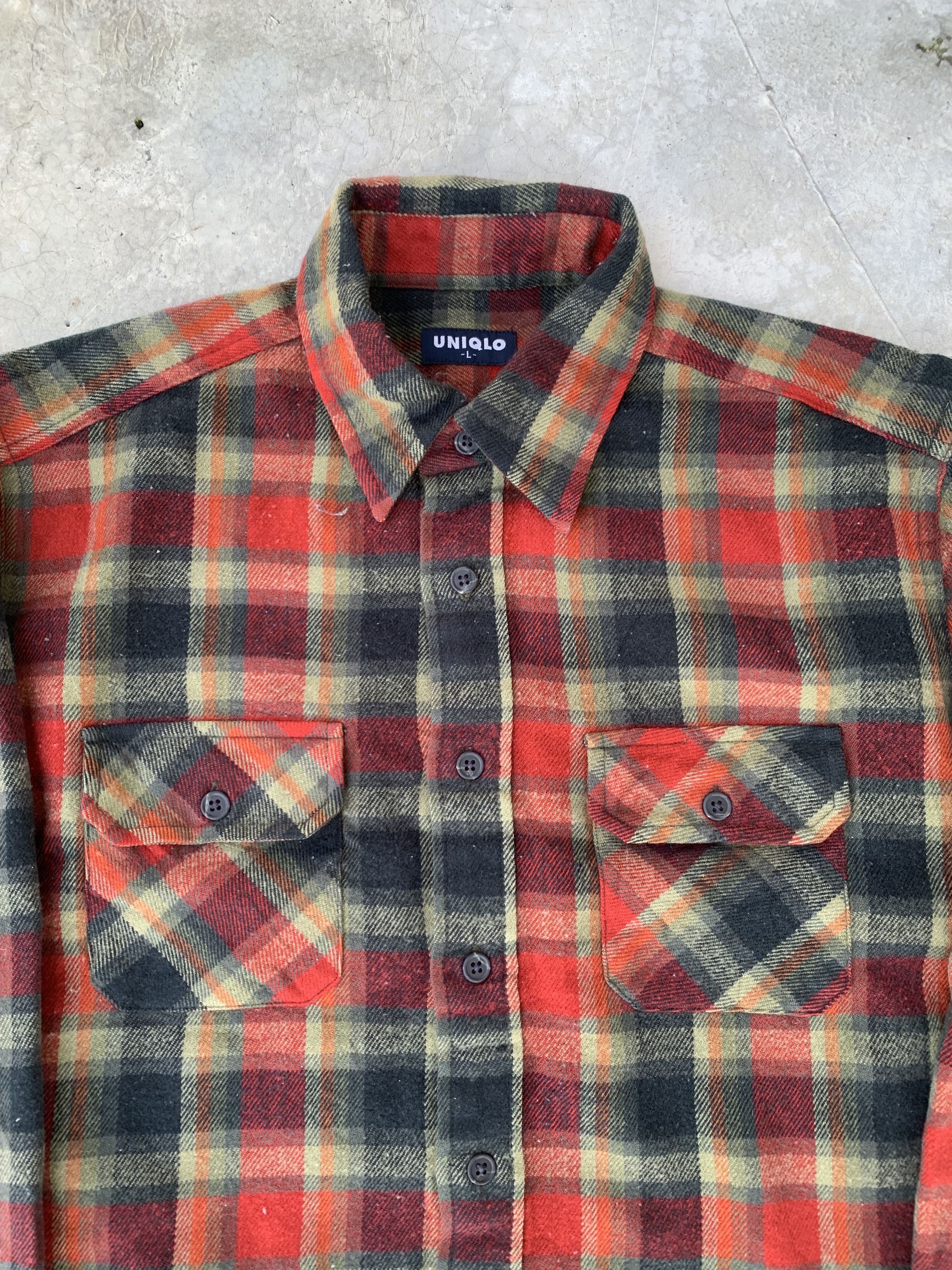 Uniqlo Vintage Uniqlo Plaid Flannel Size US L / EU 52-54 / 3 - 5 Thumbnail