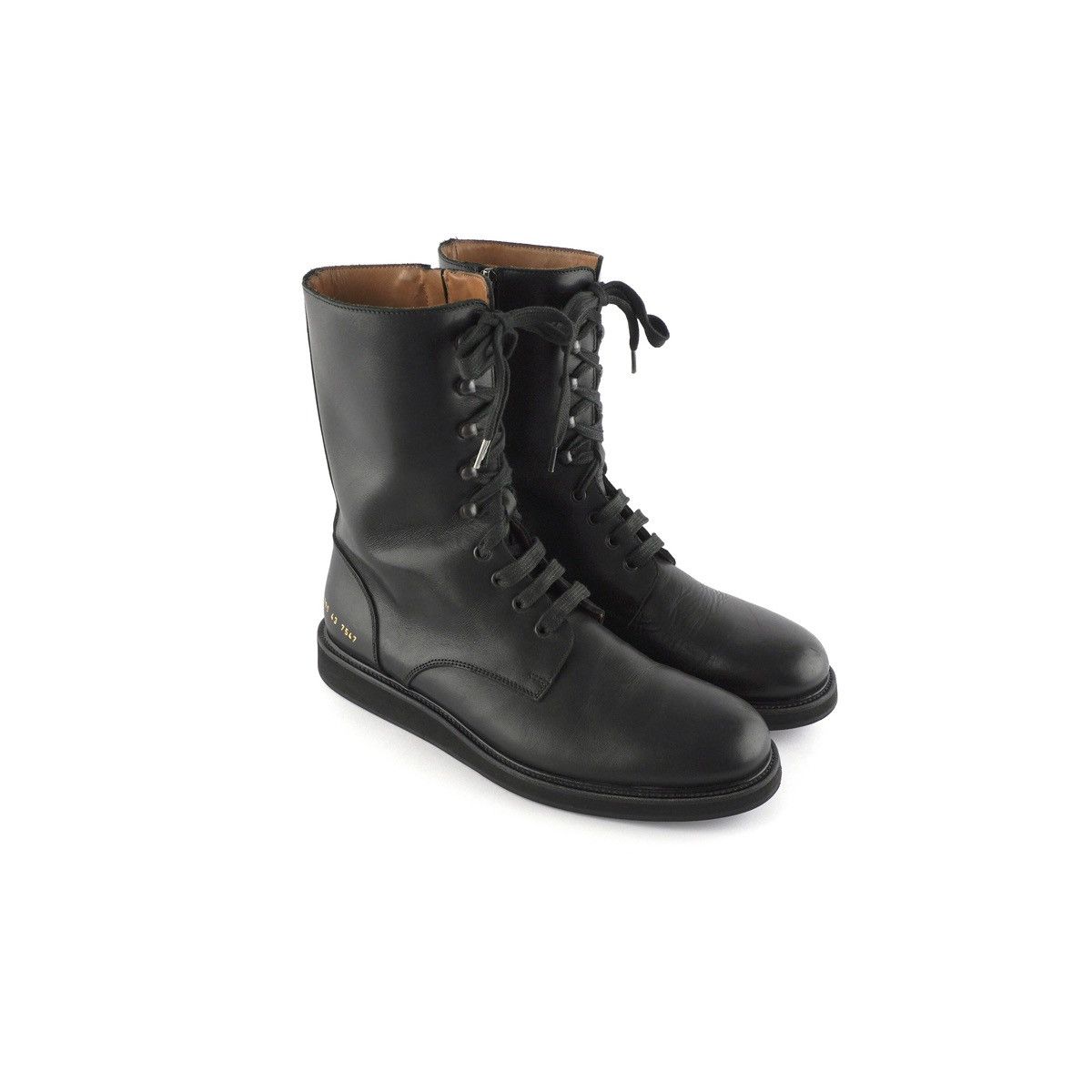 image of Common Projects Combat Black Leather Boots, Men's (Size 10)