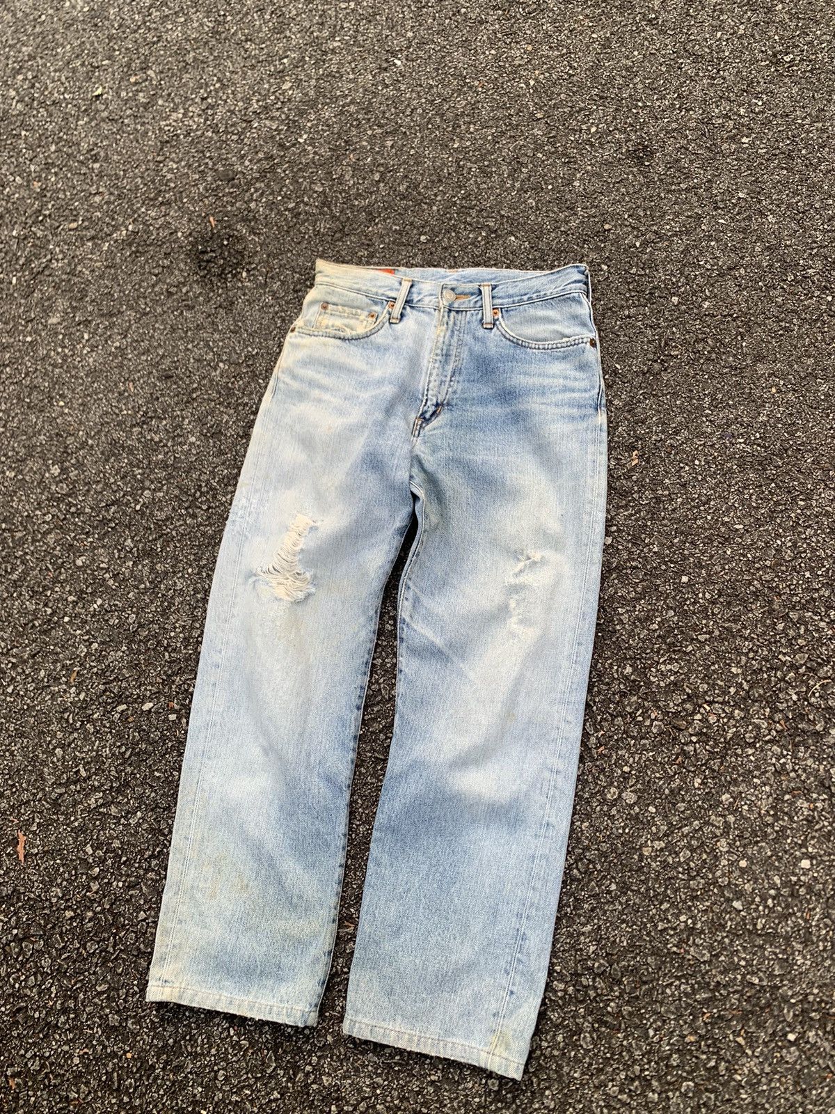 Edwin 👹Vintage Edwin THRASHED Baggy Jeans (kids) Size US 26 / EU 42 - 8 Thumbnail