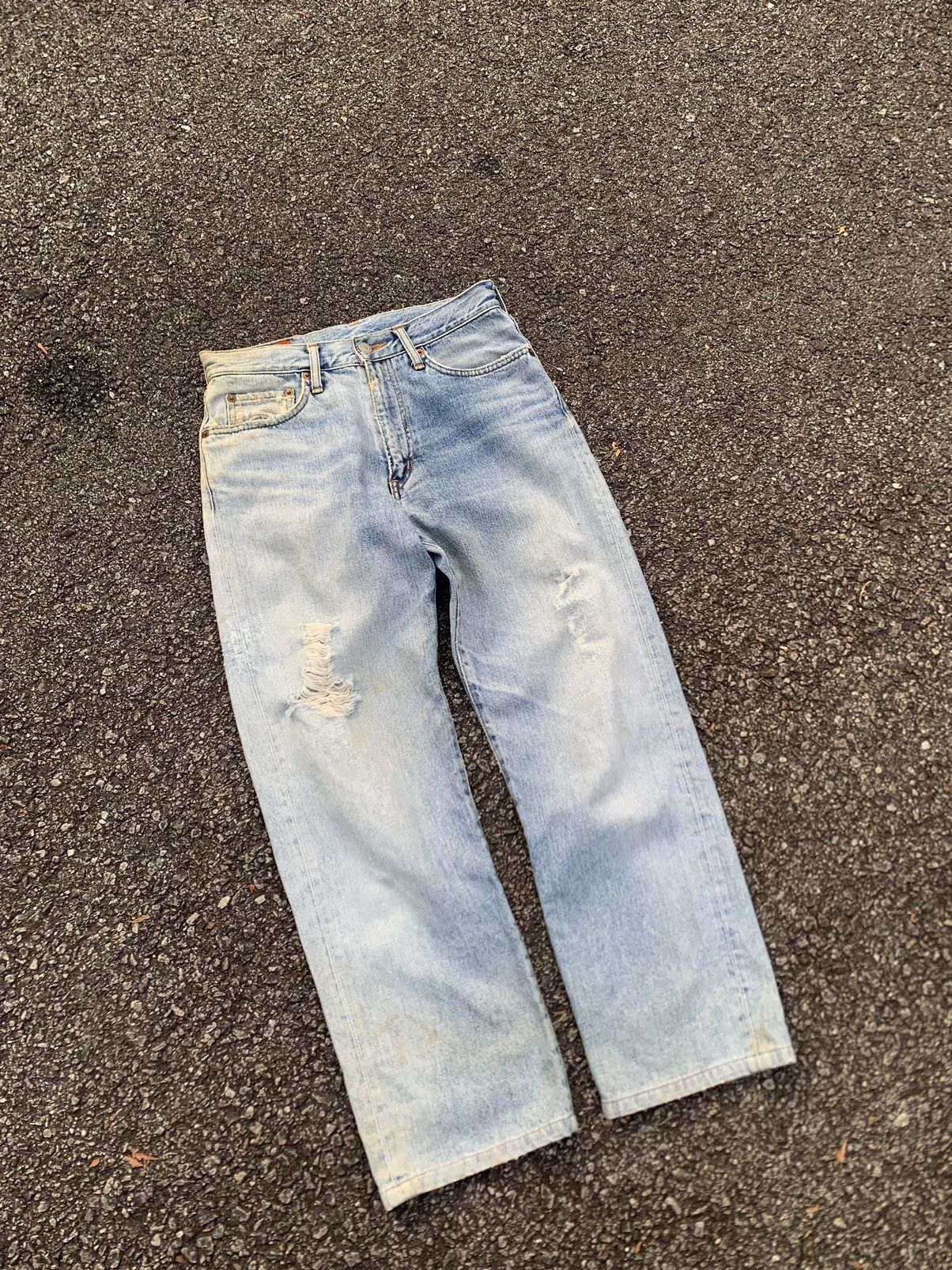 Edwin 👹Vintage Edwin THRASHED Baggy Jeans (kids) Size US 26 / EU 42 - 7 Thumbnail