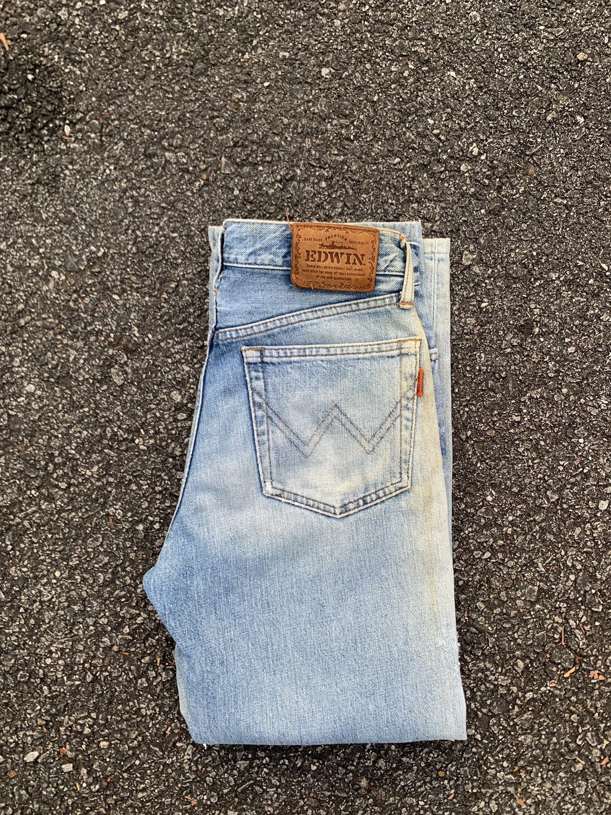 Edwin 👹Vintage Edwin THRASHED Baggy Jeans (kids) Size US 26 / EU 42 - 3 Thumbnail