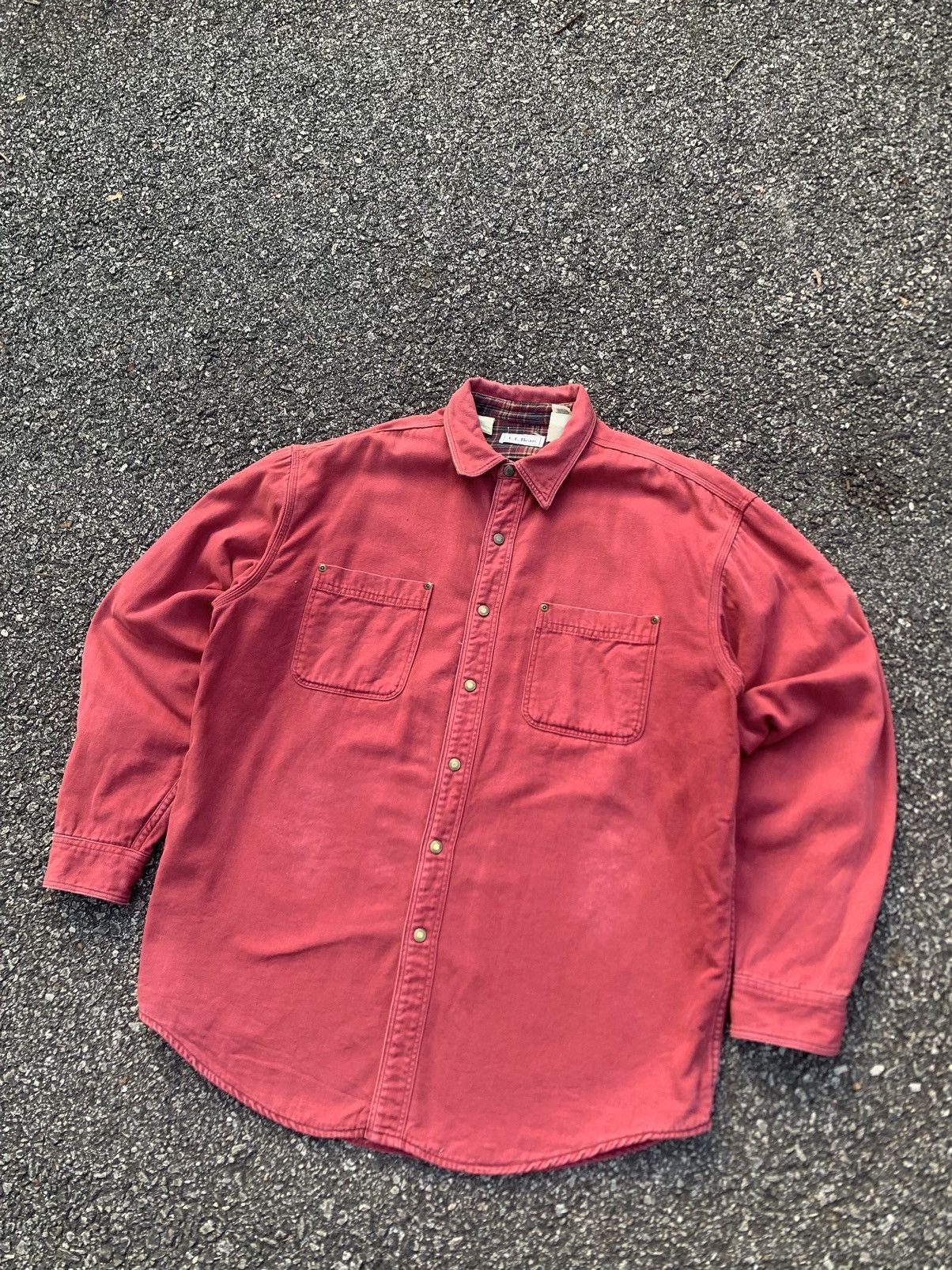 image of L L Bean x Made In USA Vintage Ll Bean Blanked Lined Long Sleeves Jacket in Red, Men's (Size 2XL)