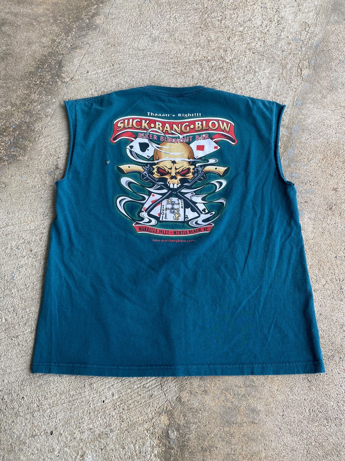 Harley Davidson × Vintage Vintage Y2K Suck Bang Blow Biker Bar Sleeveless Shirt Size US L / EU 52-54 / 3 - 1 Thumbnail