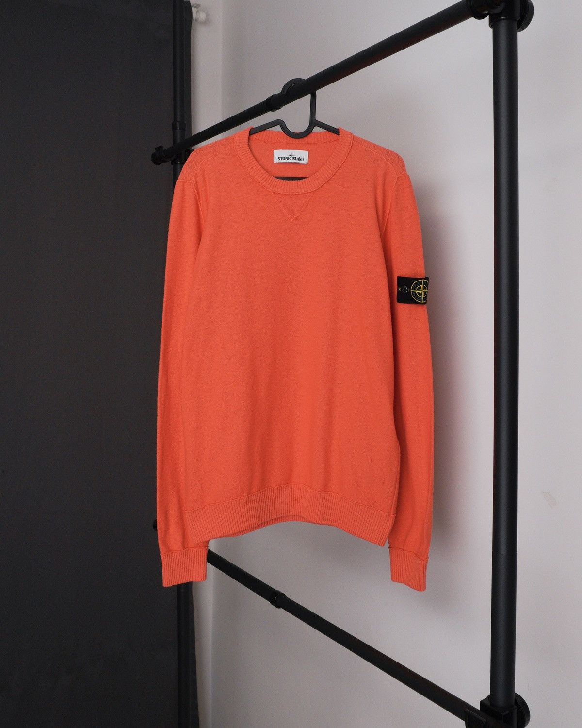 image of Stone Island Orange Knit Crew Jumper Sweater, Men's (Size Medium)