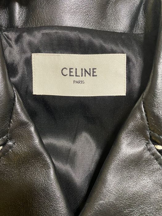 Celine Grail-Celine leather biker jacket Sz50 | Grailed