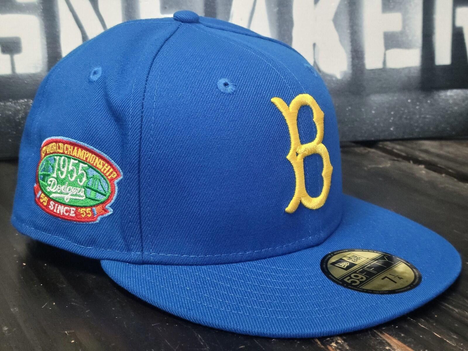 New Era Brooklyn Dodgers Blue/Yellow Fitted Hat Men 7 1/4