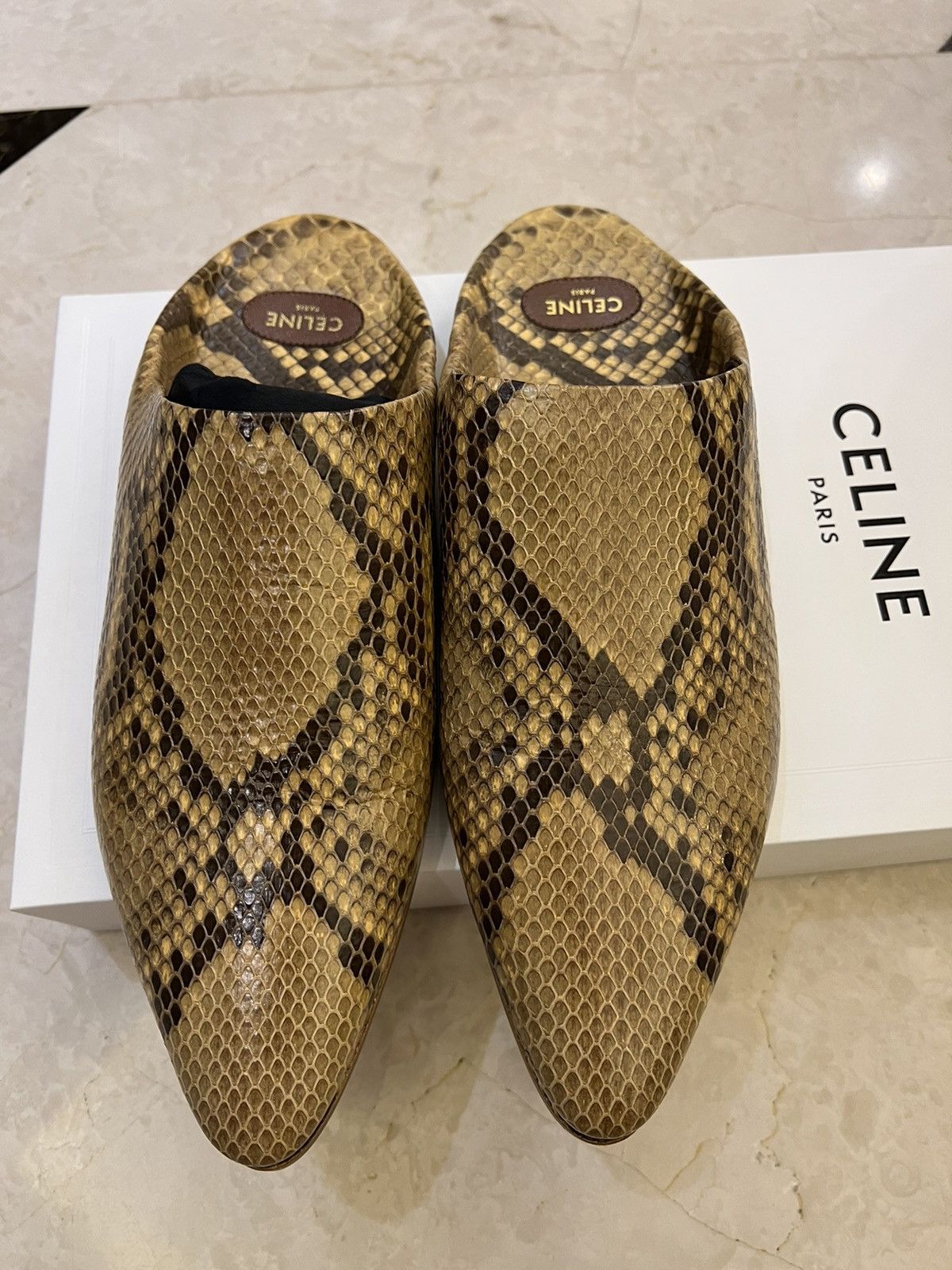Celine × Hedi Slimane Celine jacno babouche in shiny python Size US 8 / EU 41 - 7 Thumbnail