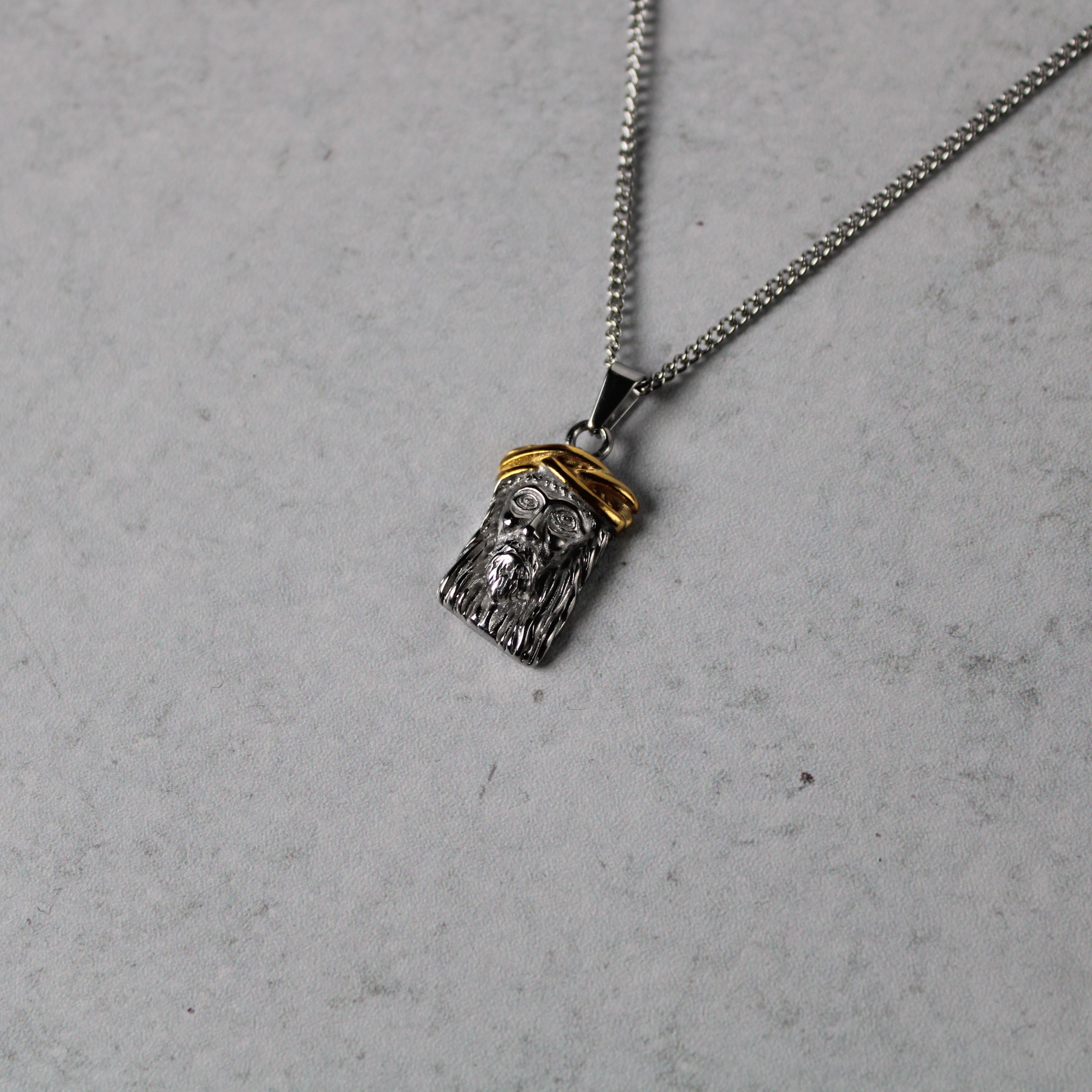 Jewelry Silver Jesus Piece Pendant Chain Necklace 22" Size ONE SIZE - 3 Thumbnail