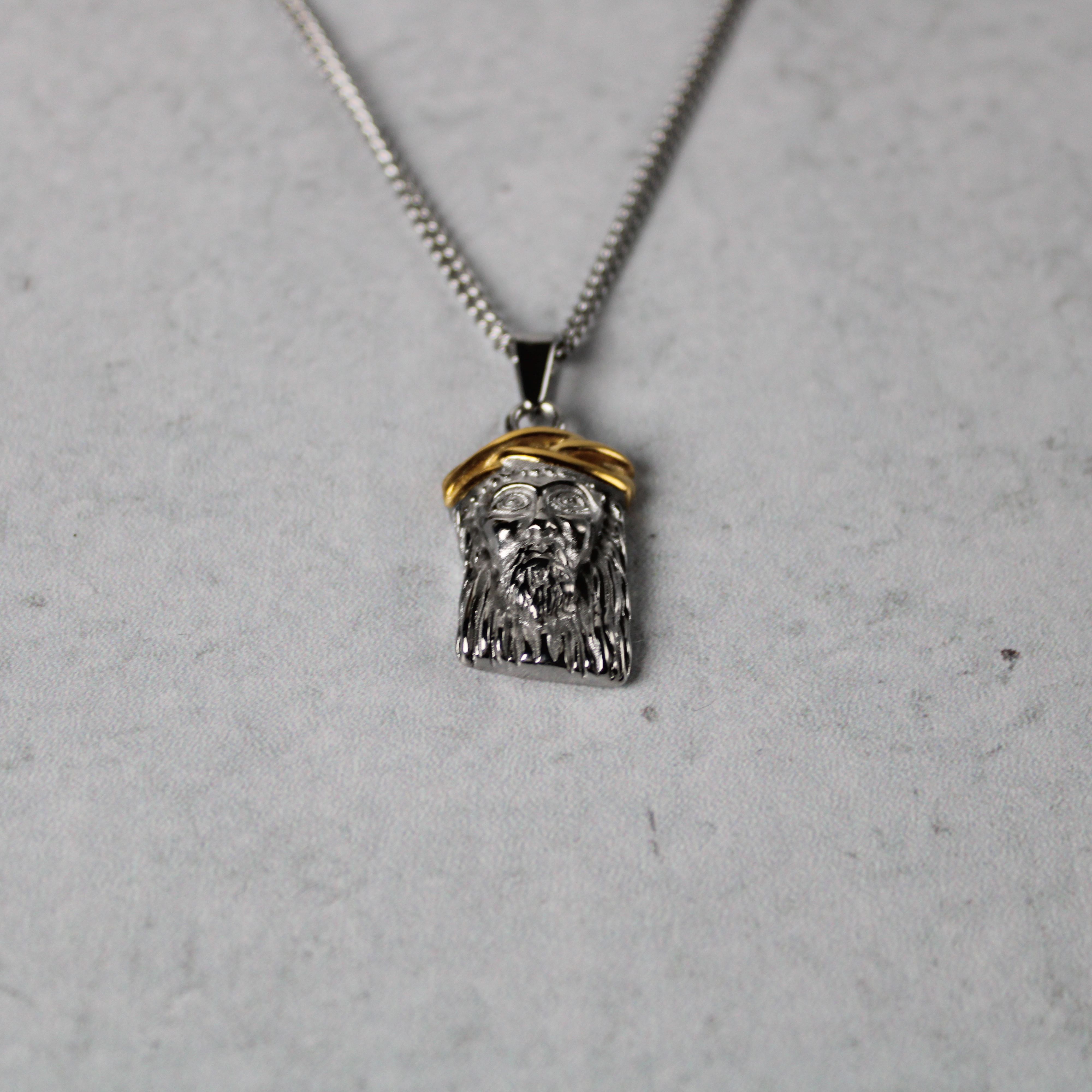 Jewelry Silver Jesus Piece Pendant Chain Necklace 22" Size ONE SIZE - 5 Thumbnail