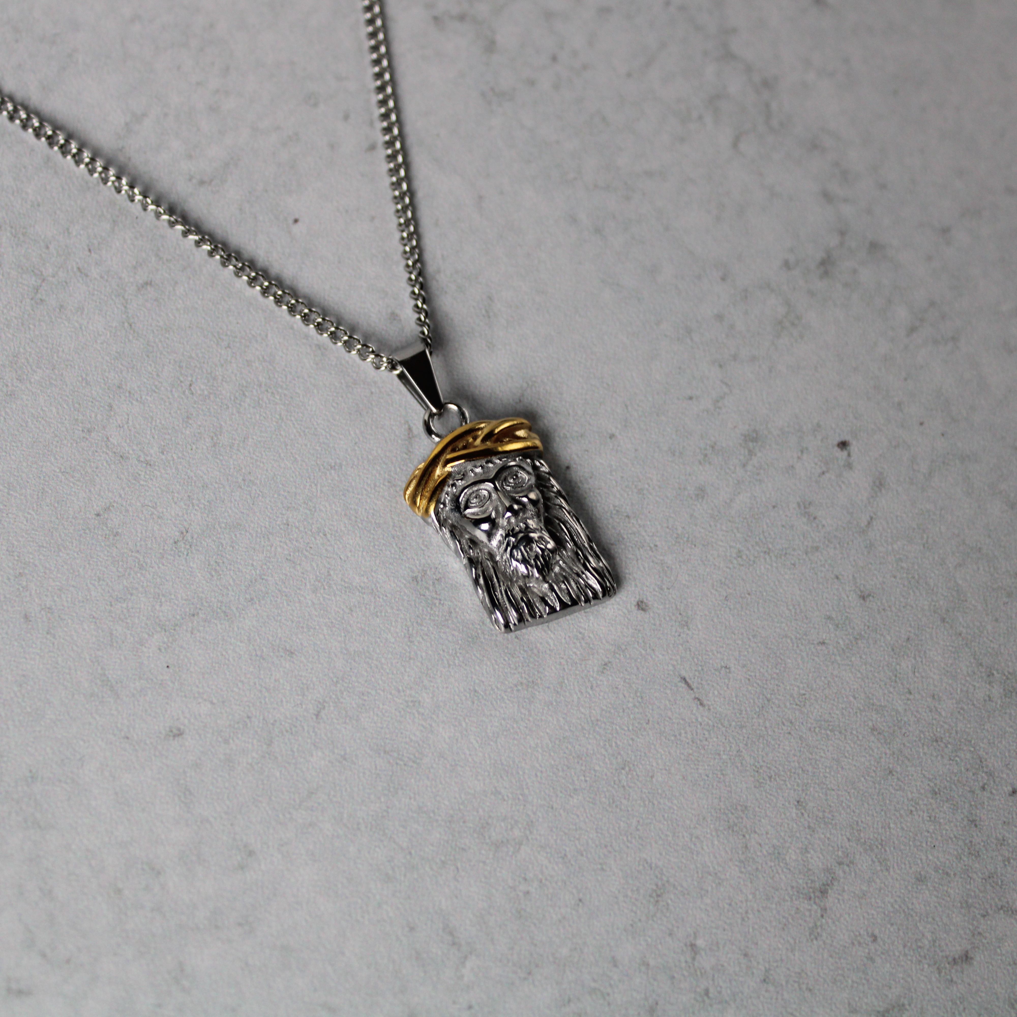 Jewelry Silver Jesus Piece Pendant Chain Necklace 22" Size ONE SIZE - 4 Thumbnail