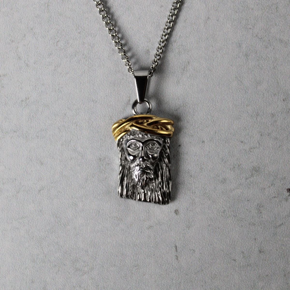 Jewelry Silver Jesus Piece Pendant Chain Necklace 22" Size ONE SIZE - 1 Thumbnail