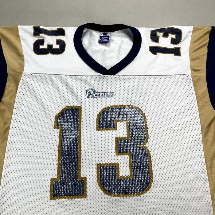 VINTAGE ST LOUIS RAMS #13 KURT WARNER CHAMPION FOOTBALL JERSEY SZ 48