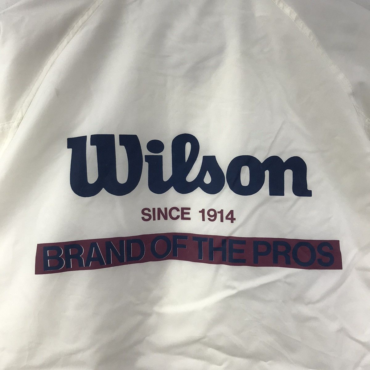 Wilson WILSON A.D.V Staff Windbreaker White Button Up Bomber Jacket Size US M / EU 48-50 / 2 - 2 Thumbnail
