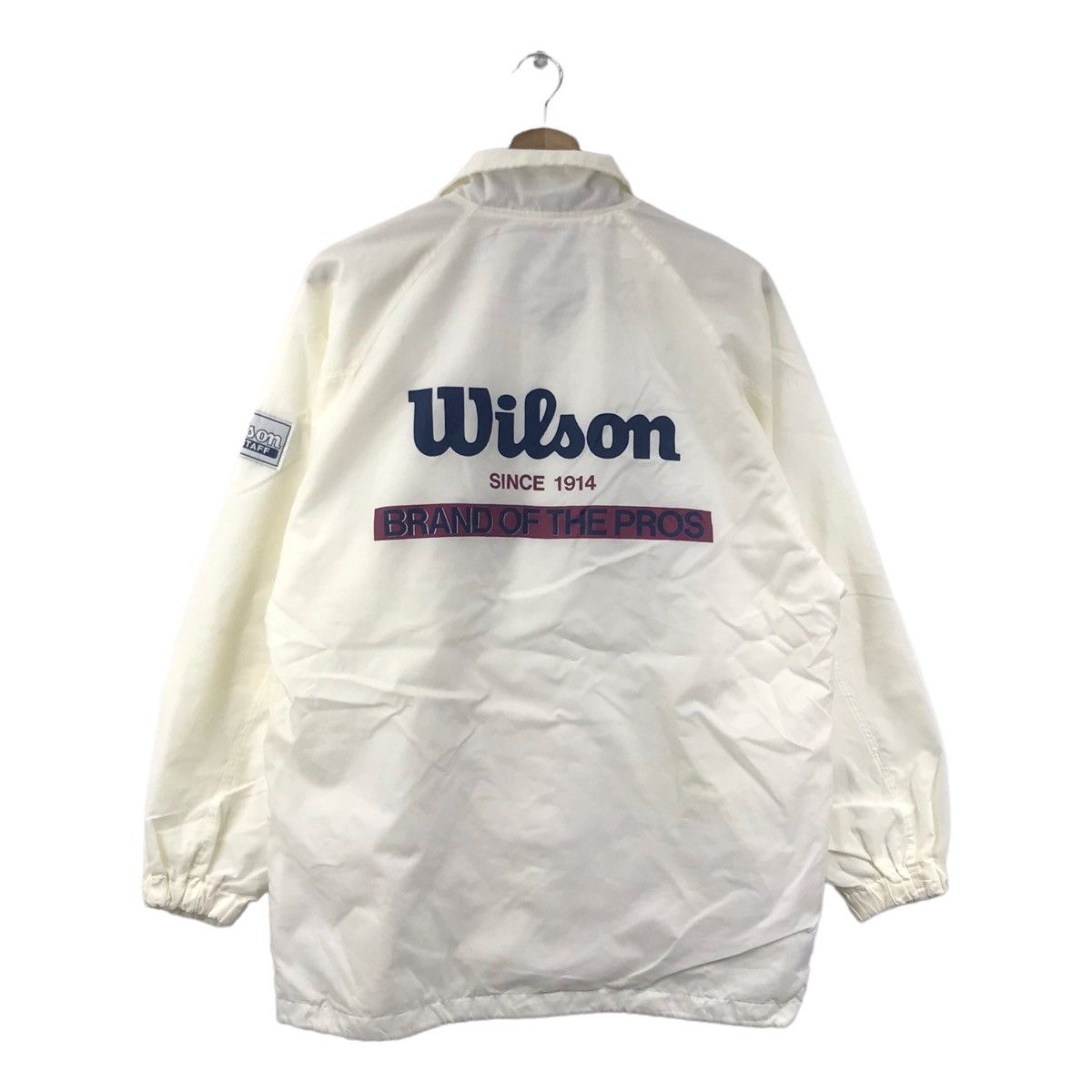 Wilson WILSON A.D.V Staff Windbreaker White Button Up Bomber Jacket Size US M / EU 48-50 / 2 - 1 Thumbnail