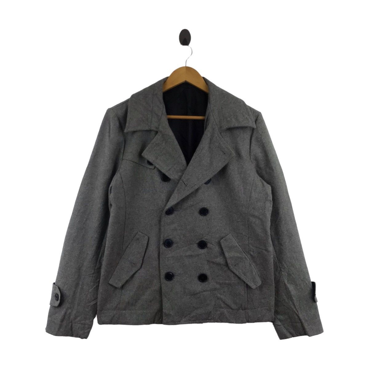 Japanese Brand SEMANTIC DESIGN Japanese Brand Grey Wool Duffle Jacket Coat Size US L / EU 52-54 / 3 - 1 Thumbnail