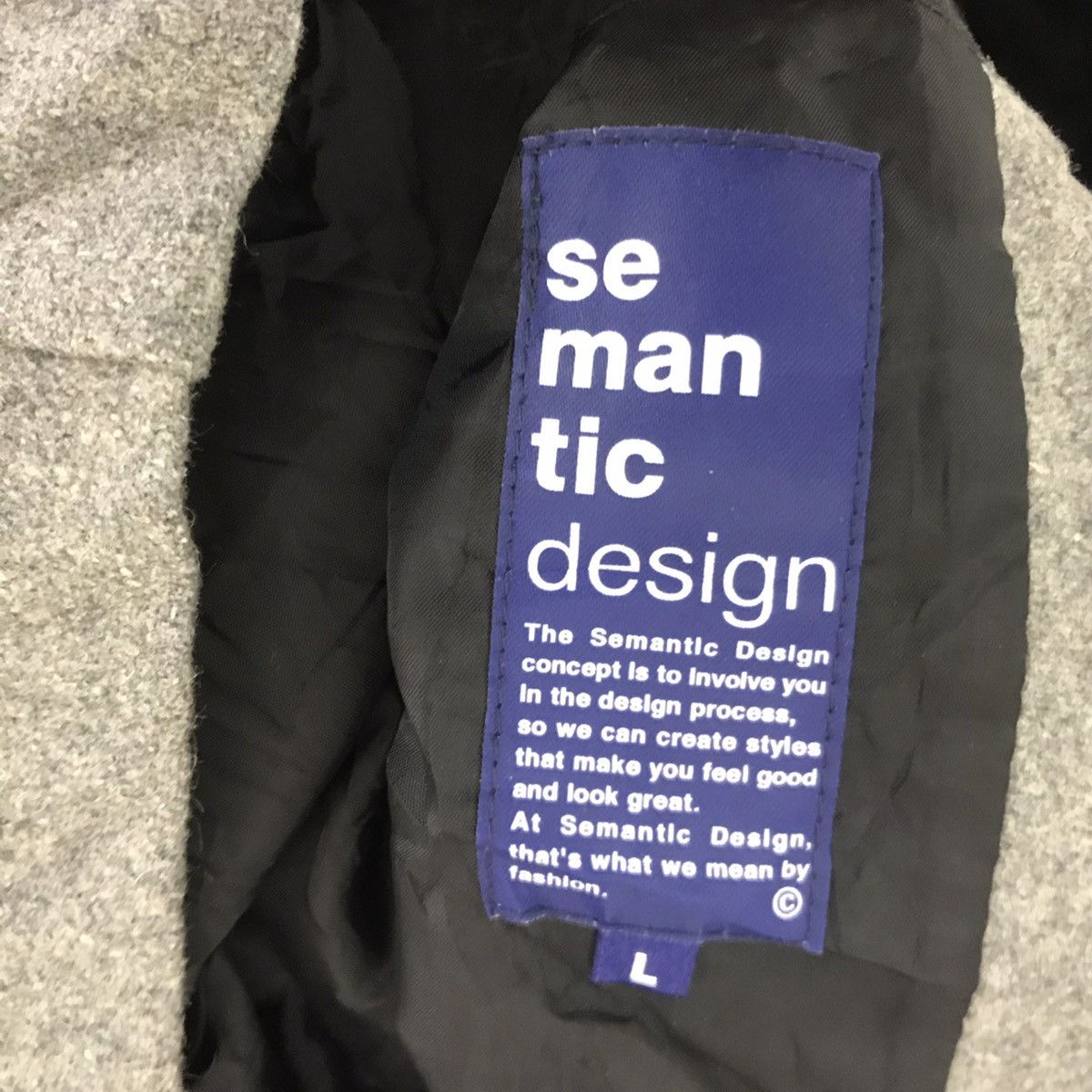 Japanese Brand SEMANTIC DESIGN Japanese Brand Grey Wool Duffle Jacket Coat Size US L / EU 52-54 / 3 - 4 Thumbnail