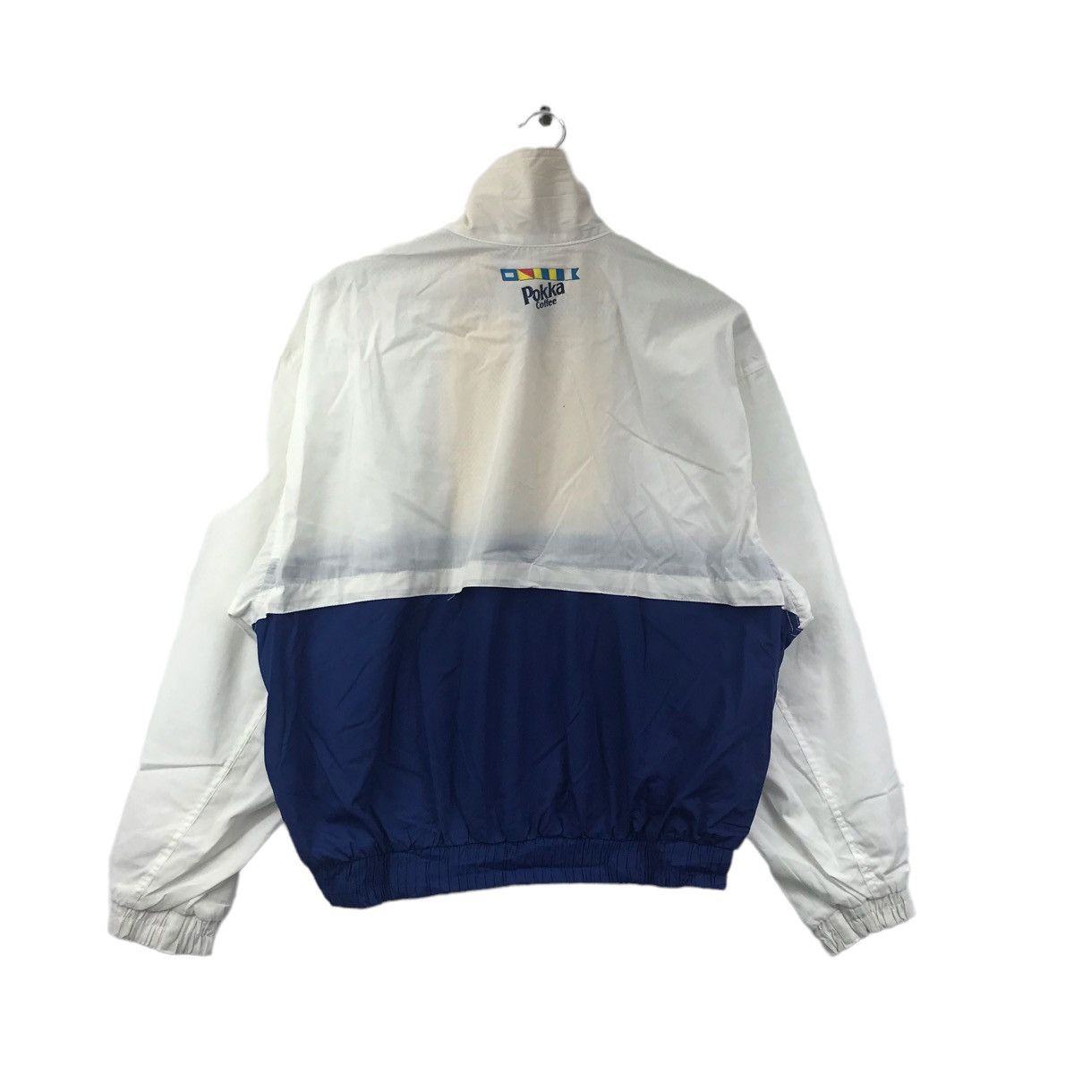 Vintage POKKA COFFEE White Blue Windbreaker Bomber Jacket Size US L / EU 52-54 / 3 - 7 Thumbnail
