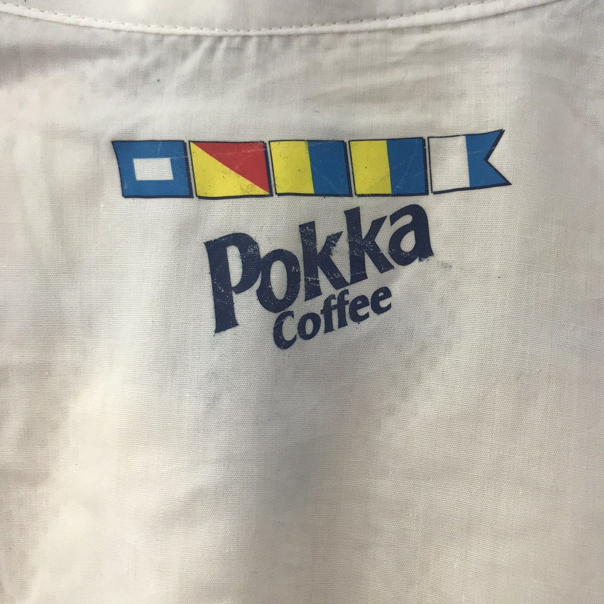 Vintage POKKA COFFEE White Blue Windbreaker Bomber Jacket Size US L / EU 52-54 / 3 - 8 Thumbnail
