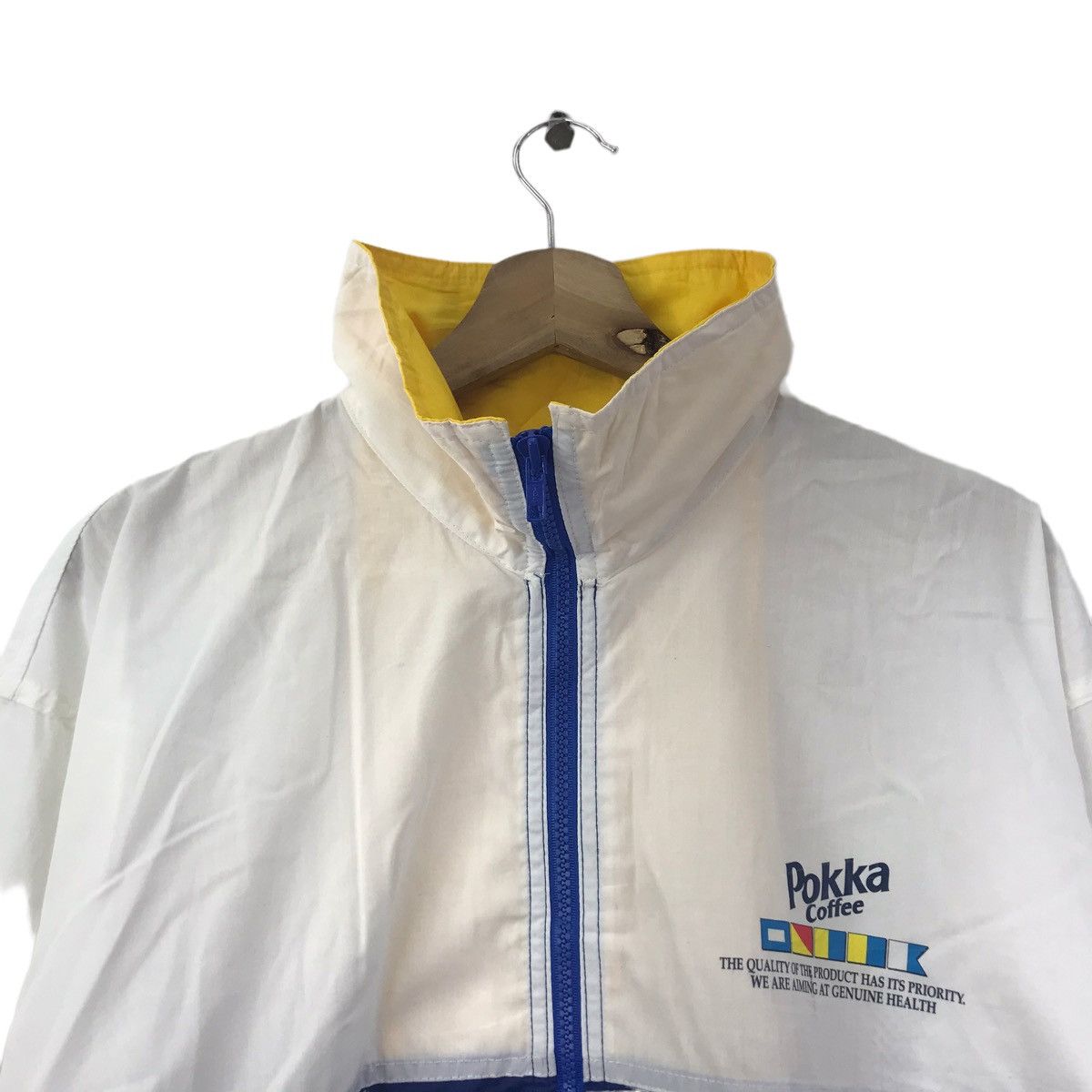 Vintage POKKA COFFEE White Blue Windbreaker Bomber Jacket Size US L / EU 52-54 / 3 - 2 Thumbnail