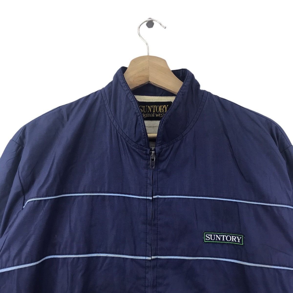 Vintage SUNTORY ORIGINAL WEAR Embroidered Logo Blue Bomber Jacket Size US L / EU 52-54 / 3 - 2 Thumbnail
