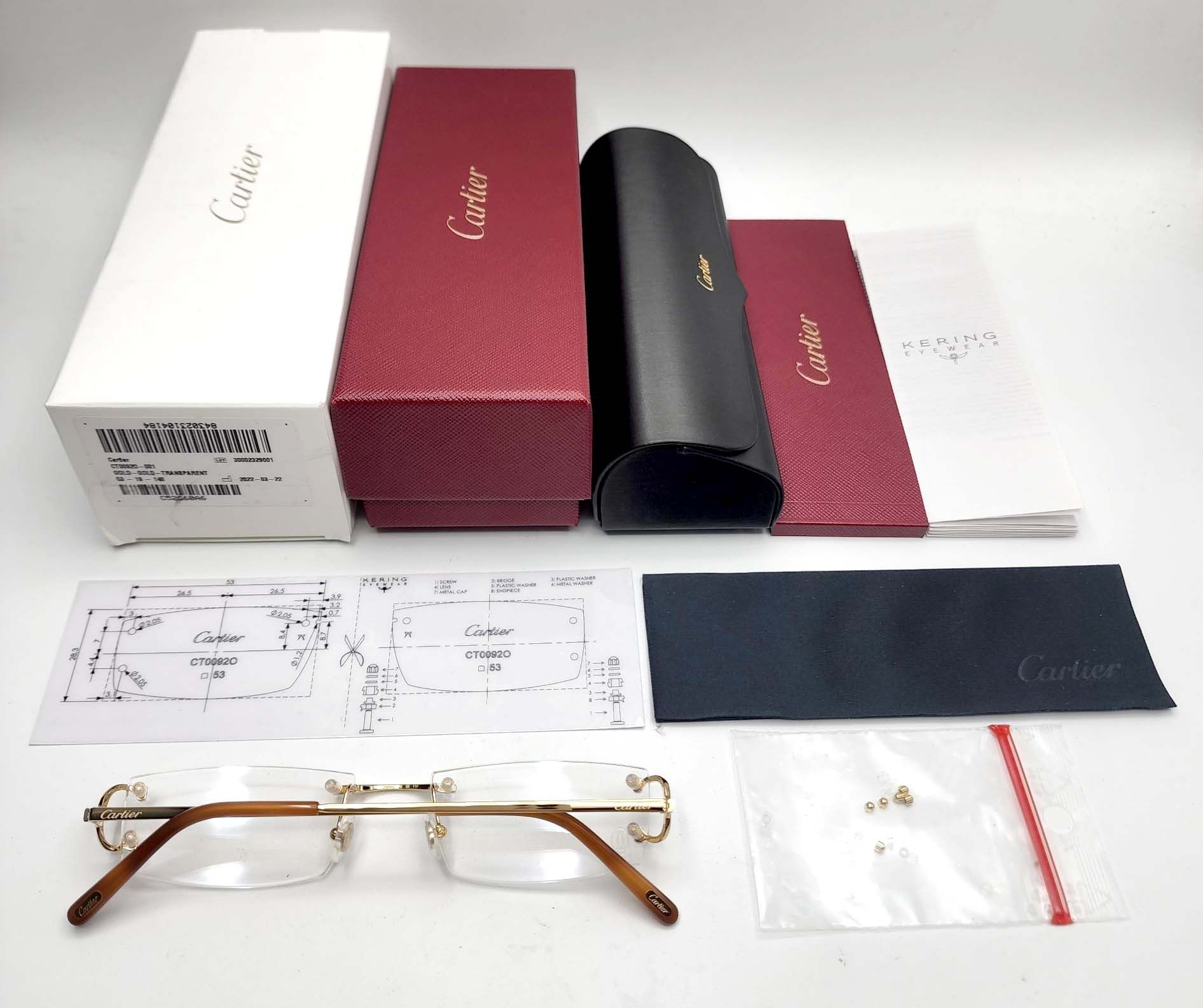 image of New! Cartier Big C Piccadily Gold Glasses Ct0092O, Men's