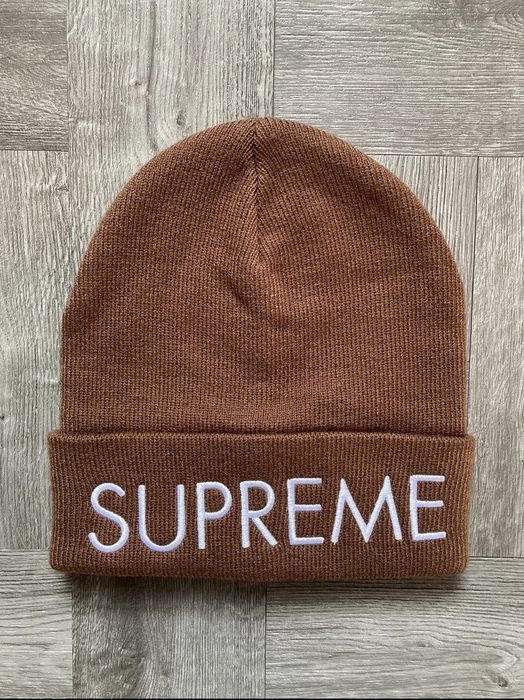 Supreme Supreme Capital Beanie Brown | Grailed