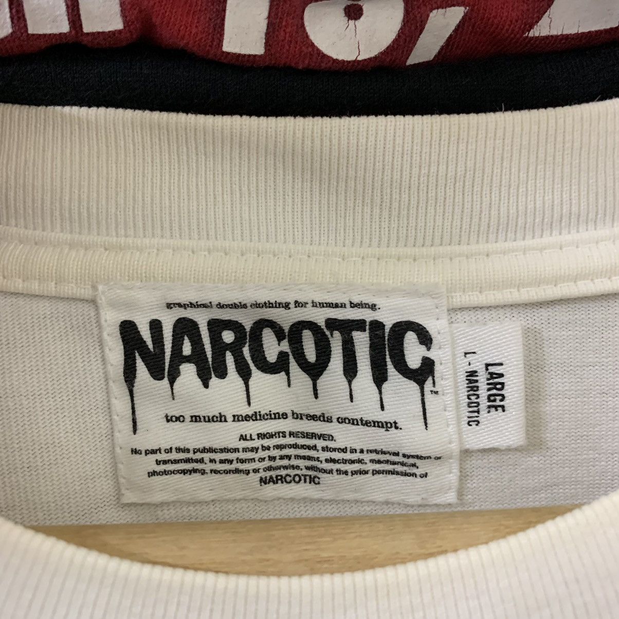 Japanese Brand VINTAGE NARCOTIC T SHIRT Size US L / EU 52-54 / 3 - 3 Thumbnail