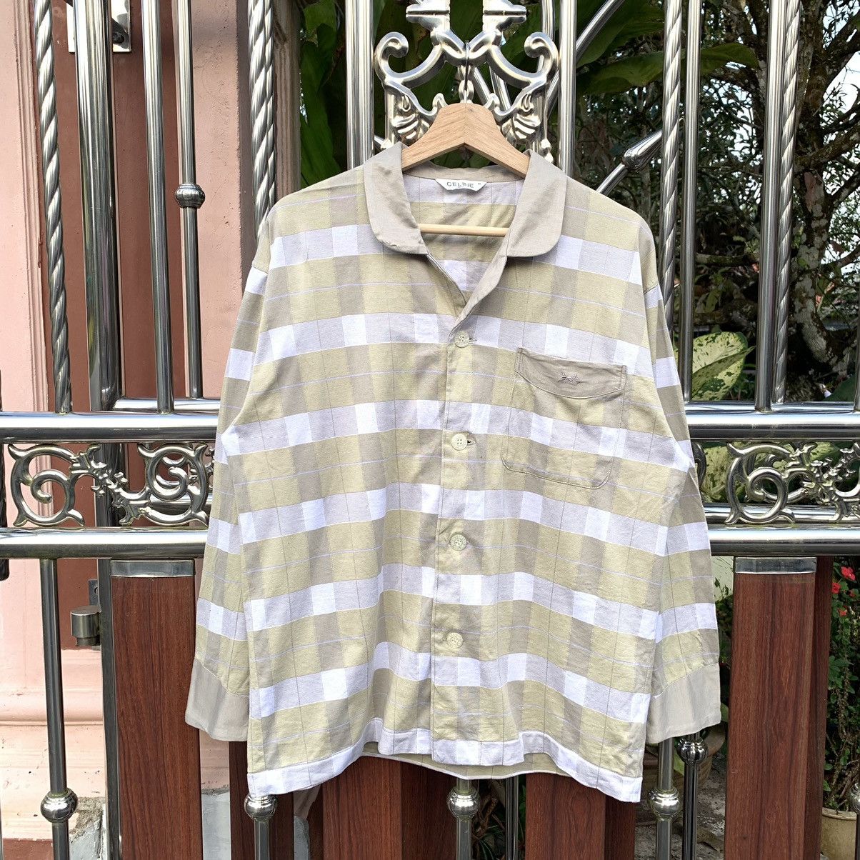 Celine × Vintage CELINE PARIS PAJAMAS SHIRT VTG Size US M / EU 48-50 / 2 - 1 Thumbnail