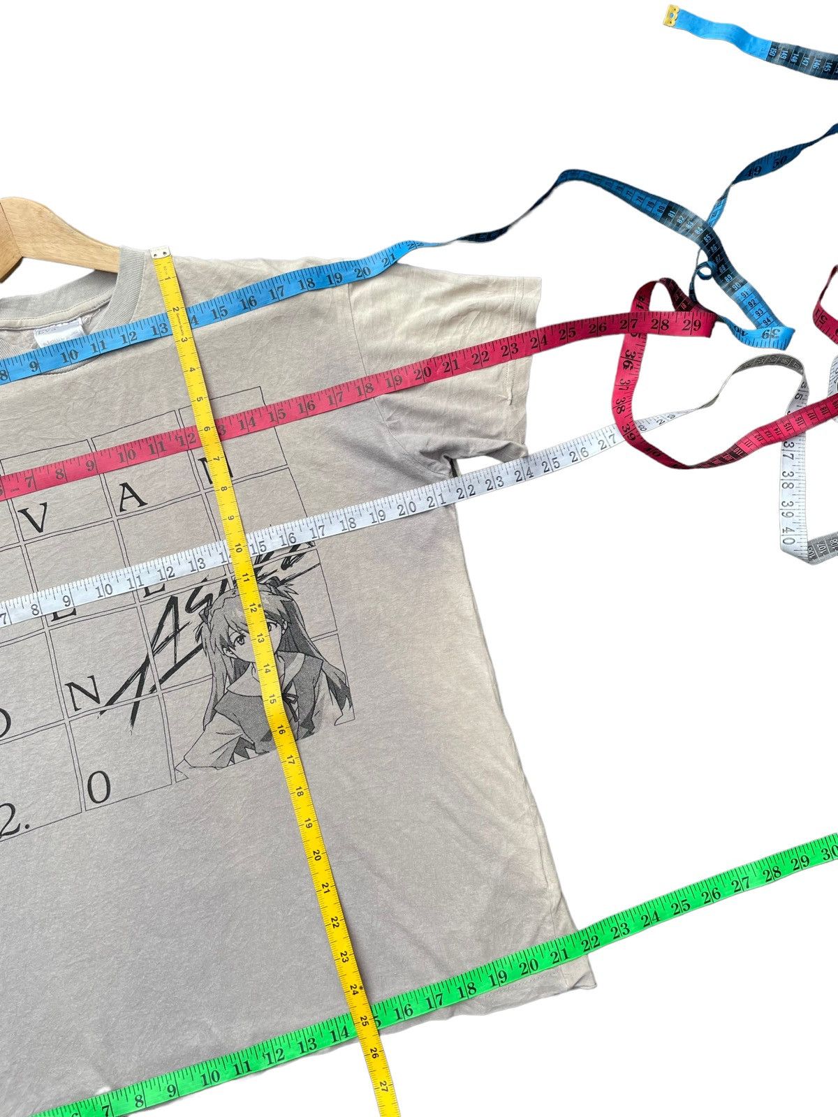 Anime Evangelion 2.0 Asuka Sun Faded Wash Tshirt Size US M / EU 48-50 / 2 - 11 Thumbnail