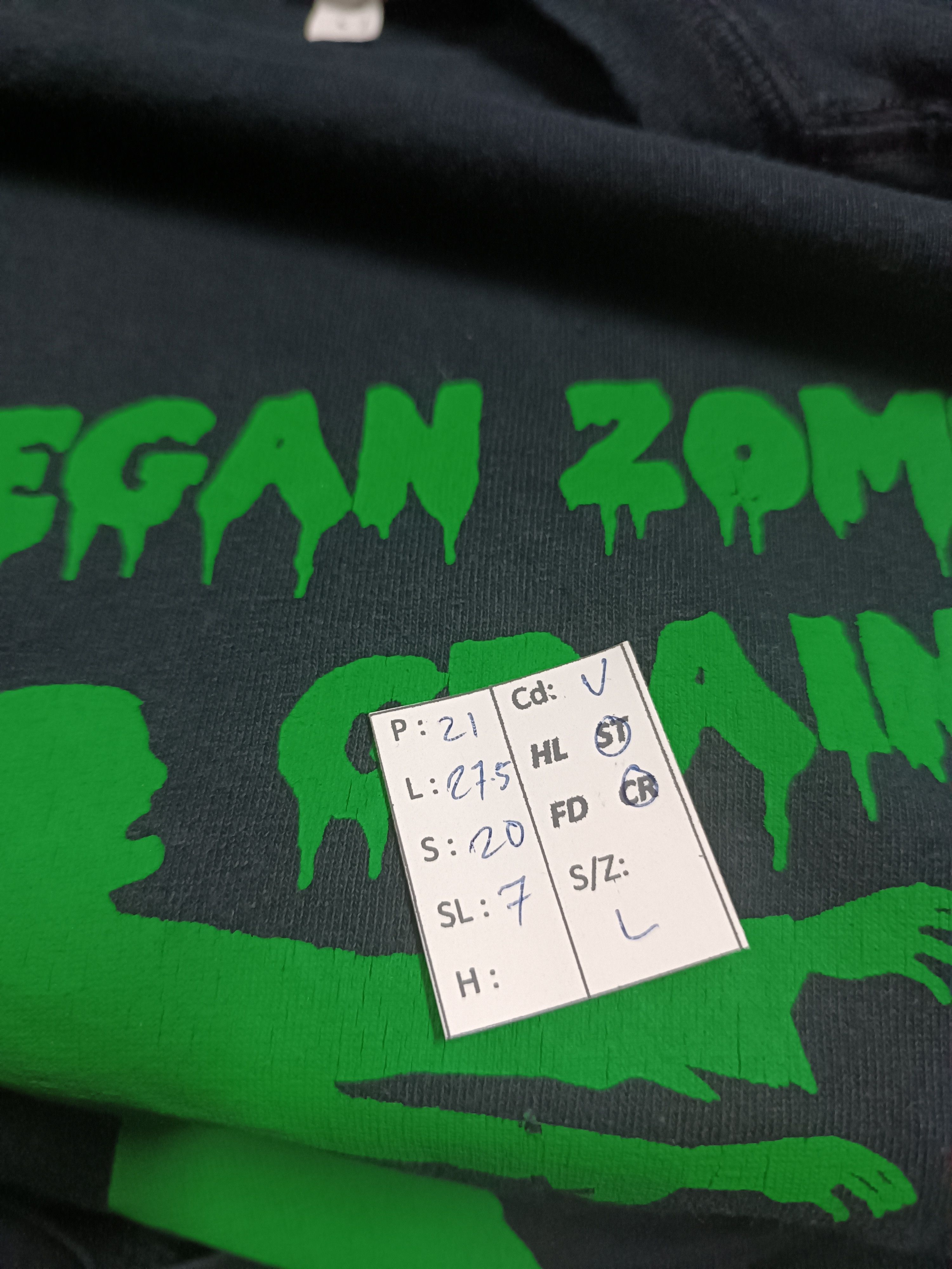 Vintage VINTAGE VEGAN ZOMBIE !! GRAINS GRAINS!! HUMOR FUNNY TEE Size US L / EU 52-54 / 3 - 17 Thumbnail