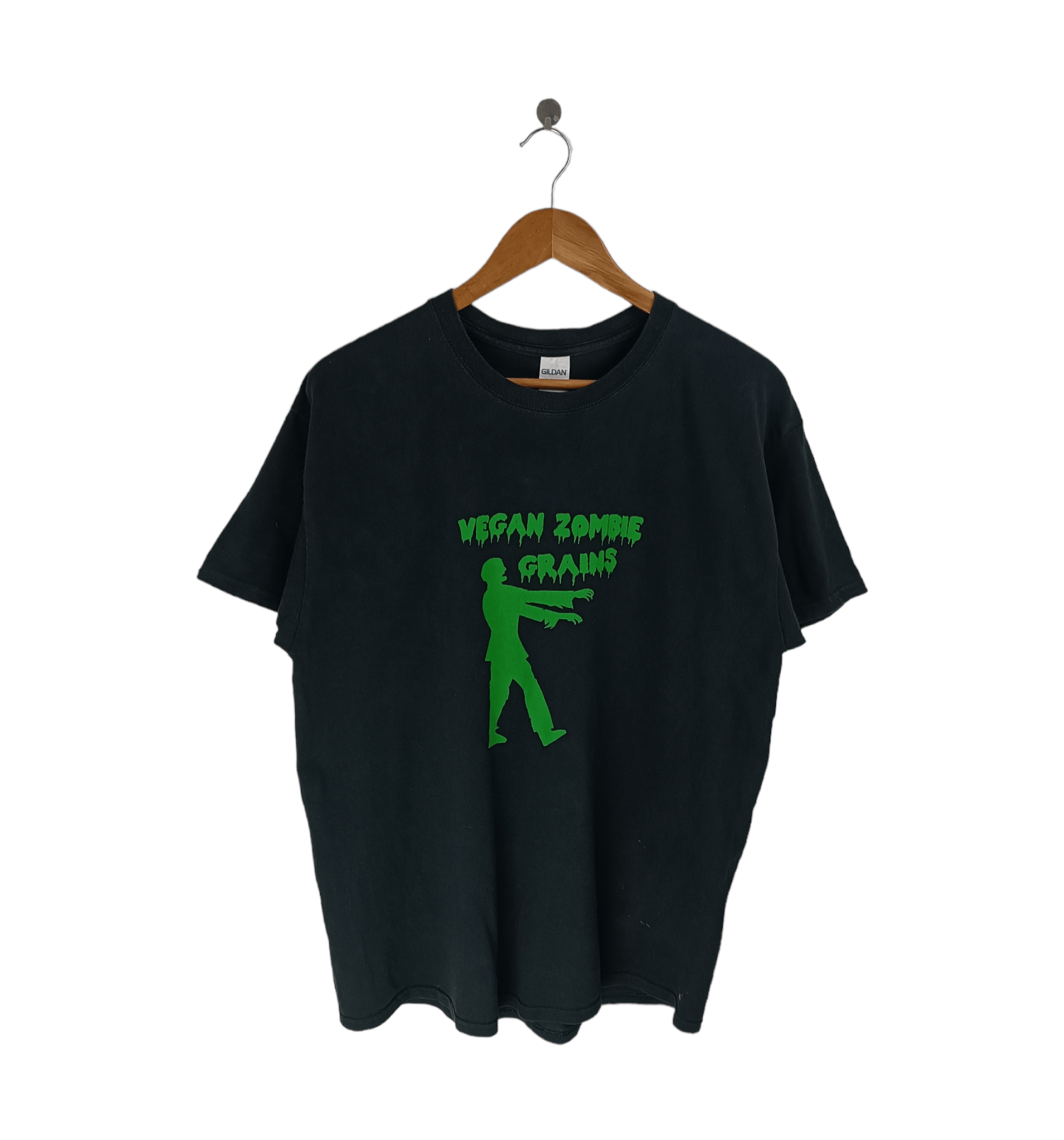 Vintage VINTAGE VEGAN ZOMBIE !! GRAINS GRAINS!! HUMOR FUNNY TEE Size US L / EU 52-54 / 3 - 1 Thumbnail