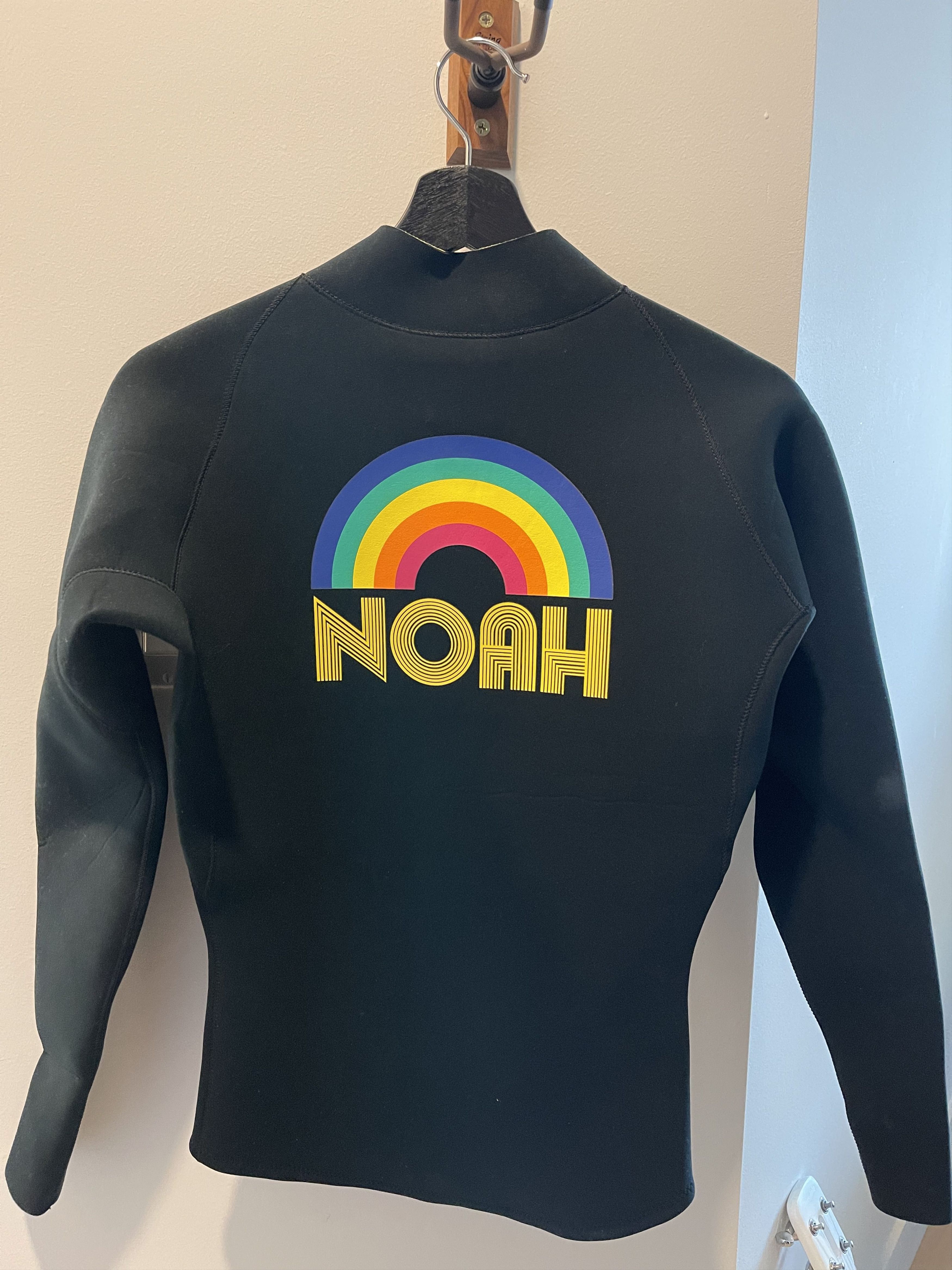 image of Steal! OG Noah Front Zip Rainbow Wetsuit Top in Black, Men's (Size Medium)