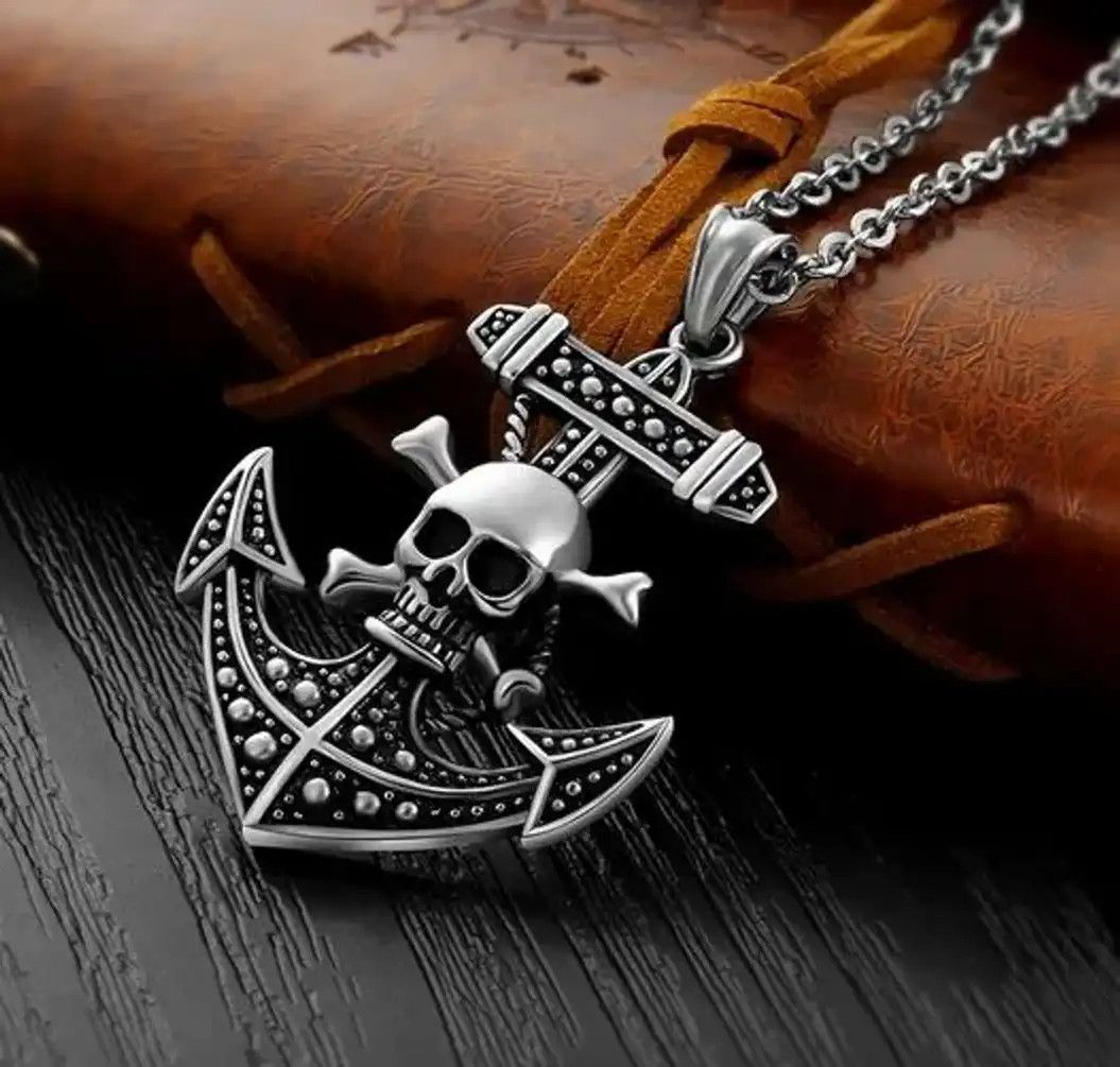 Jewelry Pirate Skull Necklace Size ONE SIZE - 6 Thumbnail