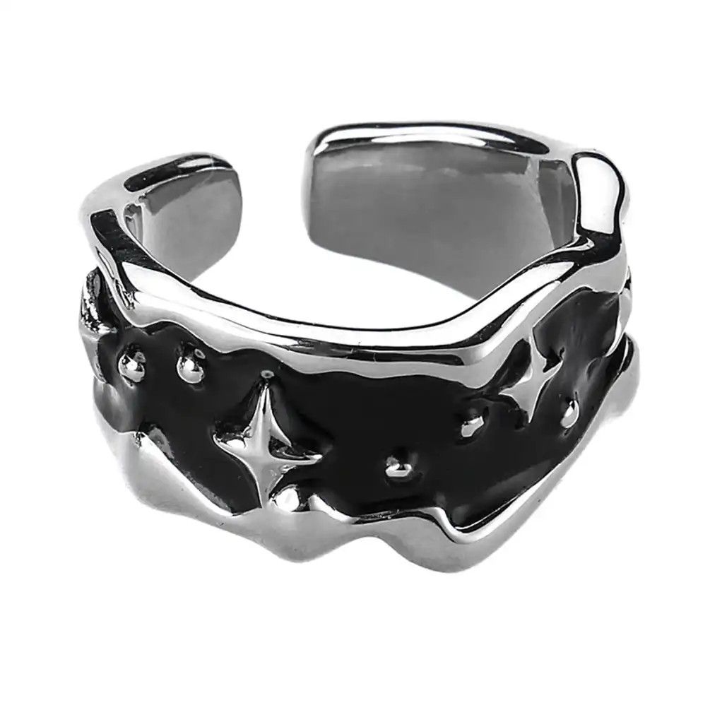 Jewelry 2pcs Stars Irregular Punk Ring Size ONE SIZE - 5 Thumbnail