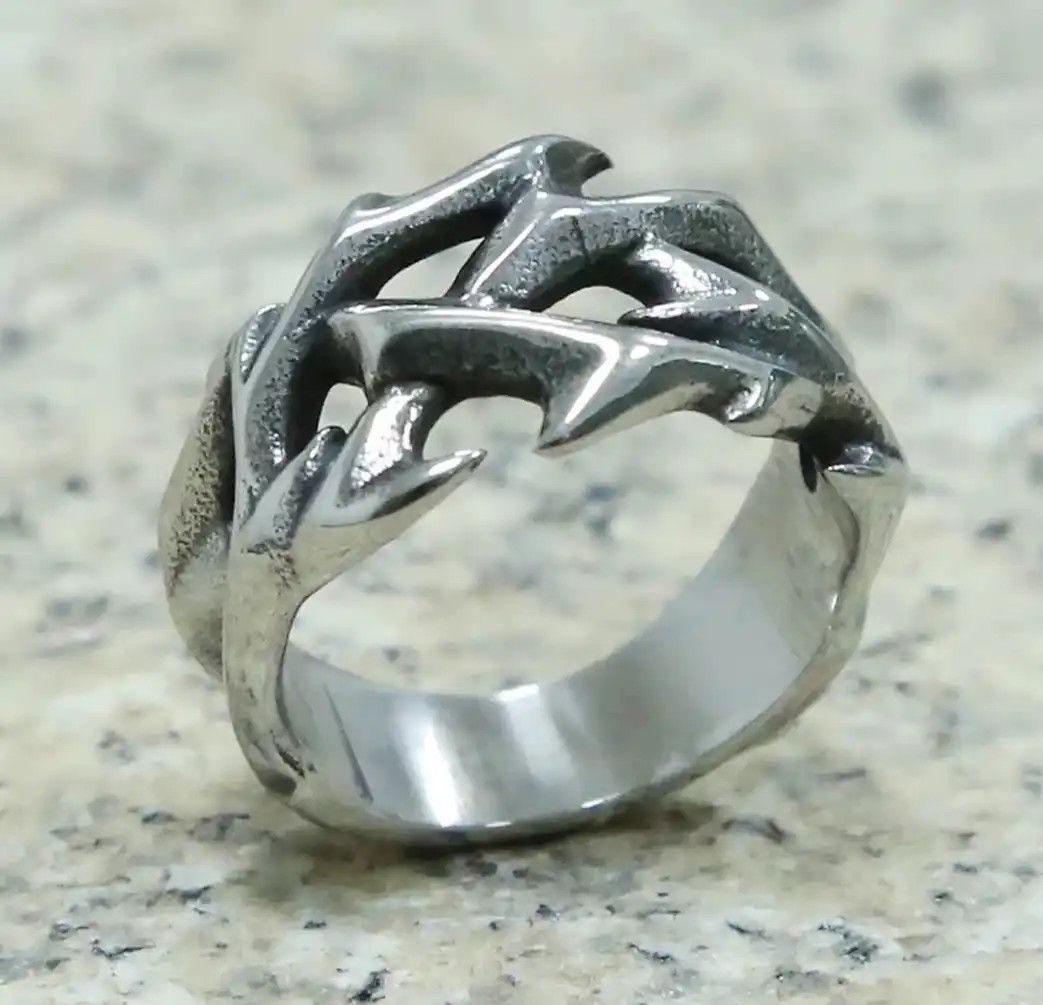 Jewelry Thorns Spike Graffiti Ring Size ONE SIZE - 1 Thumbnail