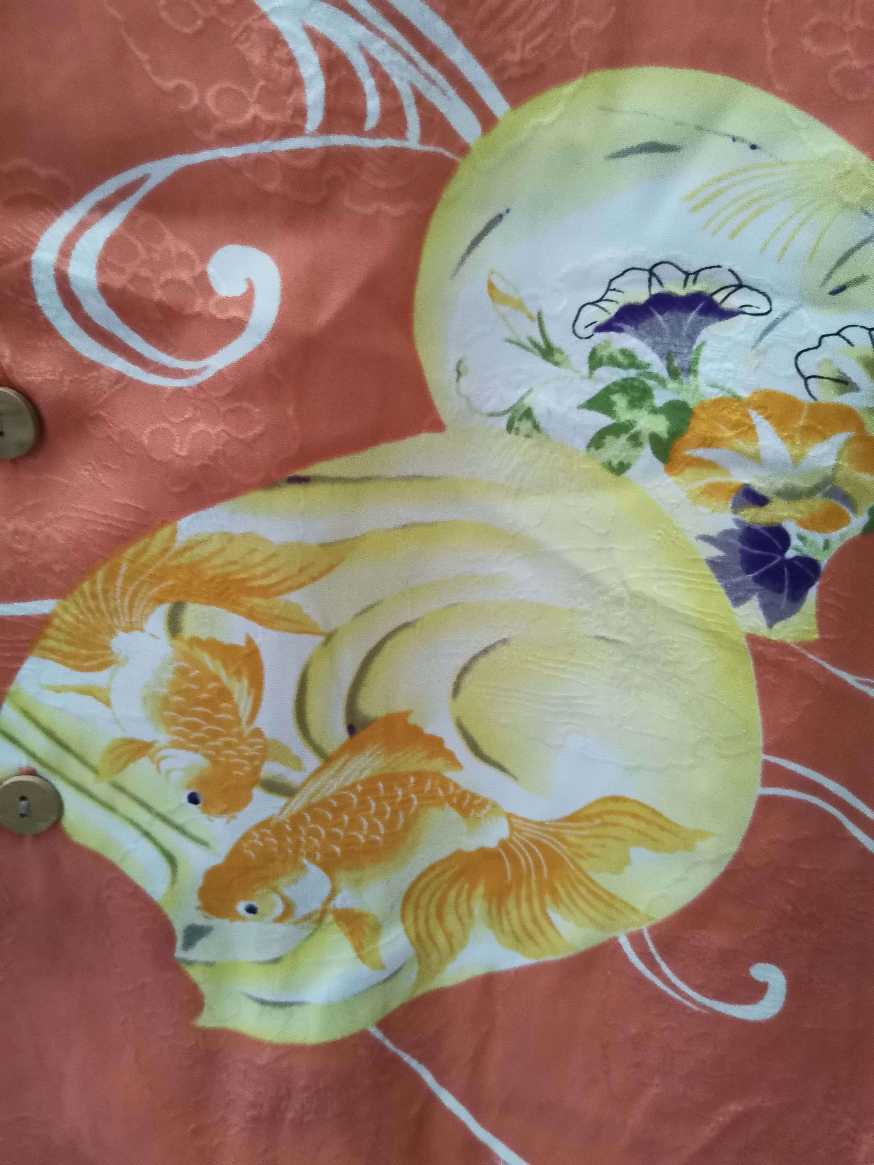 Sun Surf Japanese Motif Goldfish Hawaiian Nylon Button Up Shirt Size US M / EU 48-50 / 2 - 7 Thumbnail