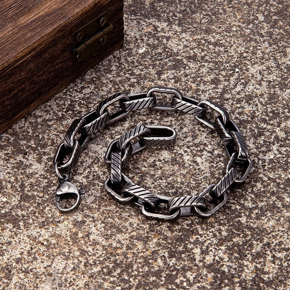 Jewelry Cuban Link Chain Wrist Bangle Bracelet Size ONE SIZE - 1 Thumbnail