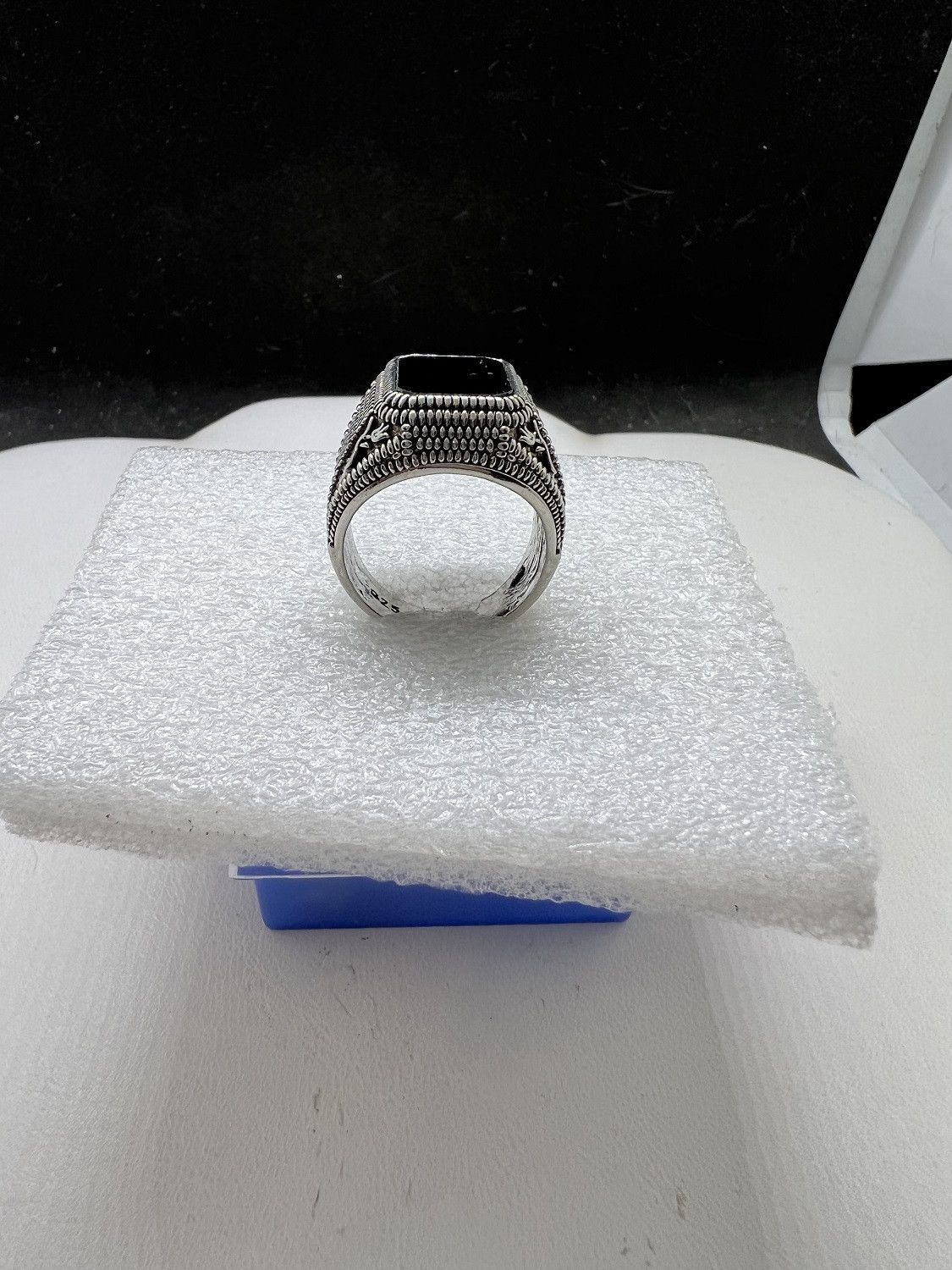 Jewelry Black CZ Tibetan Silver Ring - Size 7.75 Size ONE SIZE - 3 Thumbnail