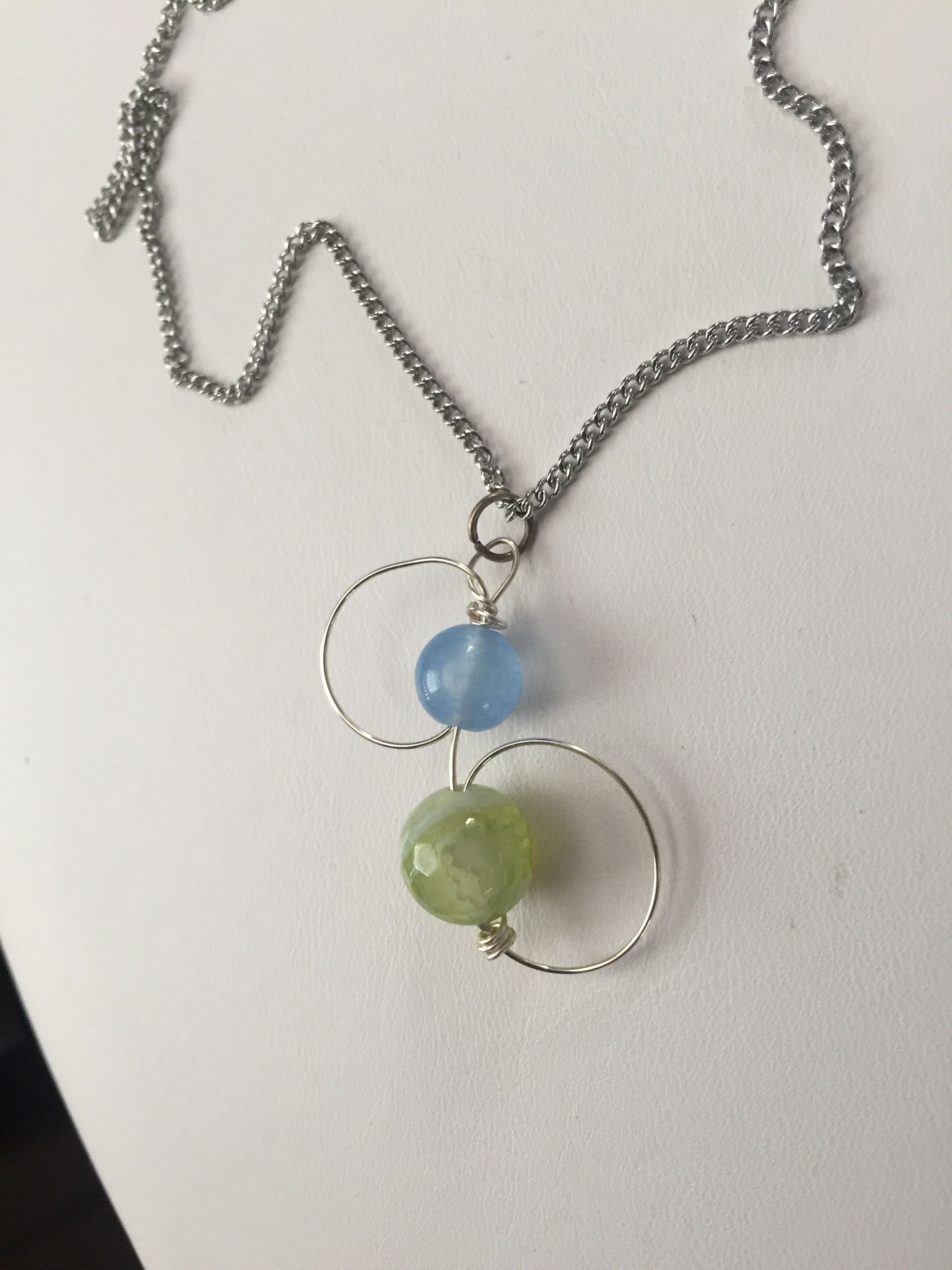 Handmade Crystal Beads Stainless Steel Chain Necklace Size ONE SIZE - 2 Thumbnail
