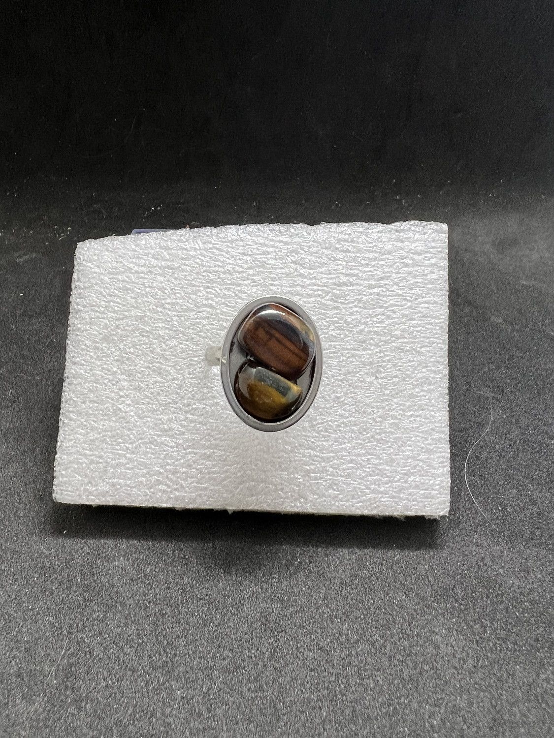 Handmade Tiger eye stainless steel ring - size 7.5 Size ONE SIZE - 1 Thumbnail