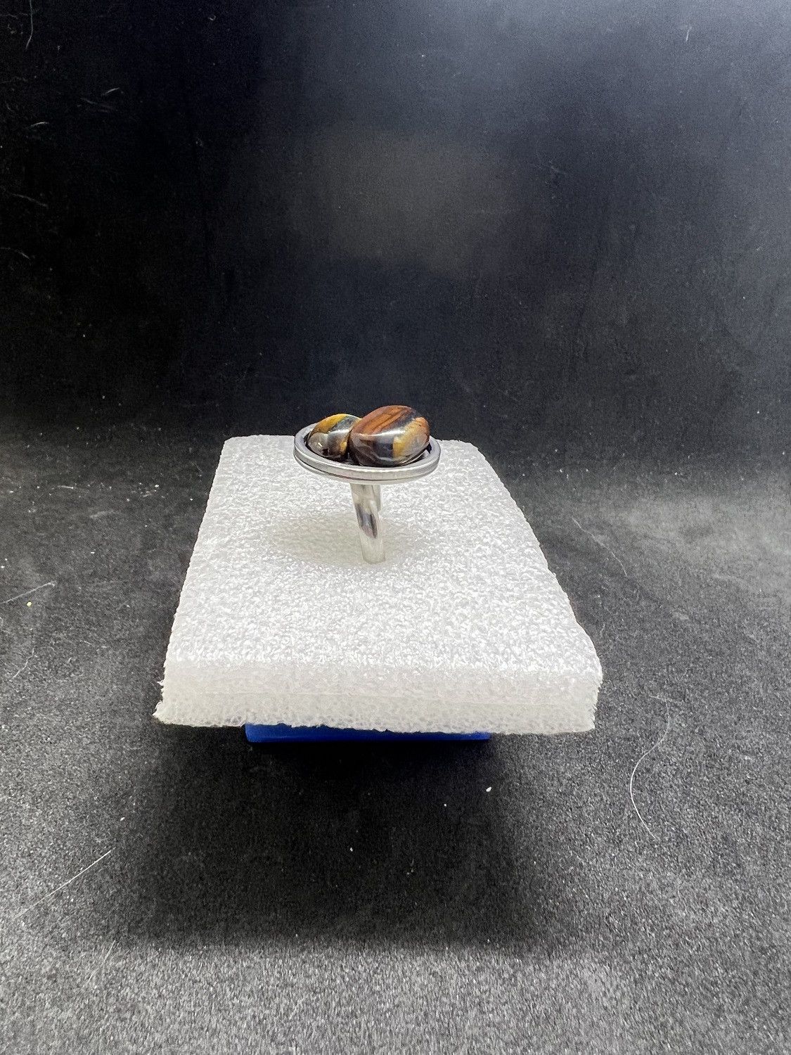 Handmade Tiger eye stainless steel ring - size 7.5 Size ONE SIZE - 2 Thumbnail