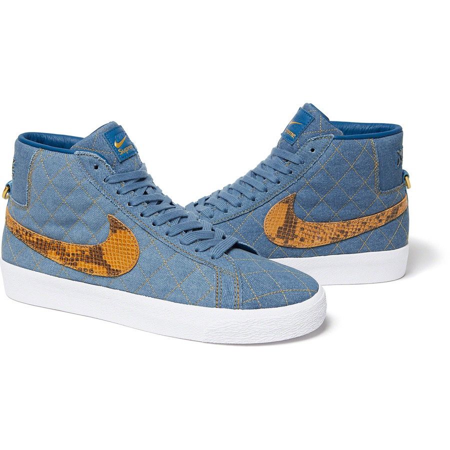 image of 22Fw Nike Sb Blazer Mid Denim Size 8 In Hand Shoes, Men's