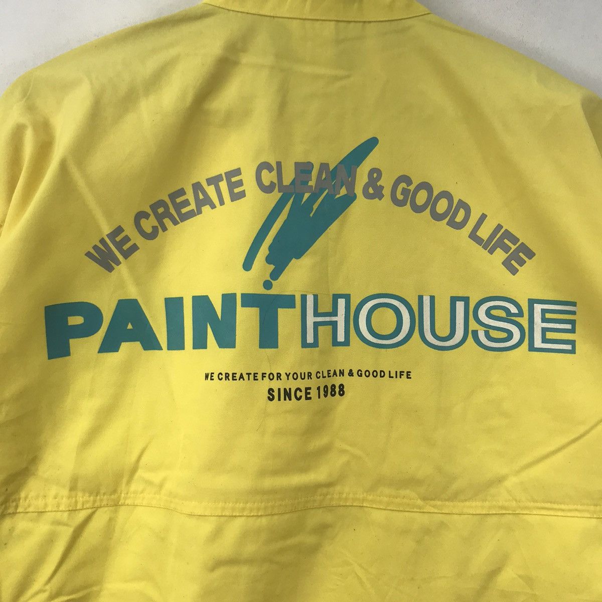 Vintage PAINT HOUSE Yellow Bomber Jacket Size US L / EU 52-54 / 3 - 2 Thumbnail